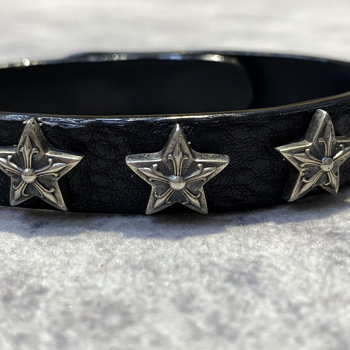 Chrome Hearts Chrome Hearts 2 BTTN/ 2 SNAP Star silver bracelet black Size ONE SIZE - 2 Thumbnail