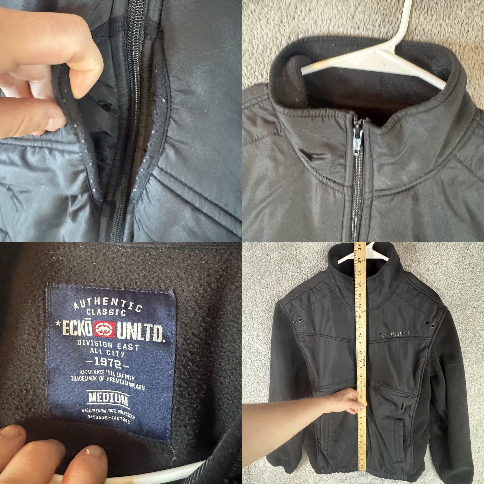 Ecko Unltd. Ecko Unltd. Jacket Mens M Black Softshell Lined Full Zip Outdoor Windbreaker Size US M / EU 48-50 / 2 - 8 Thumbnail