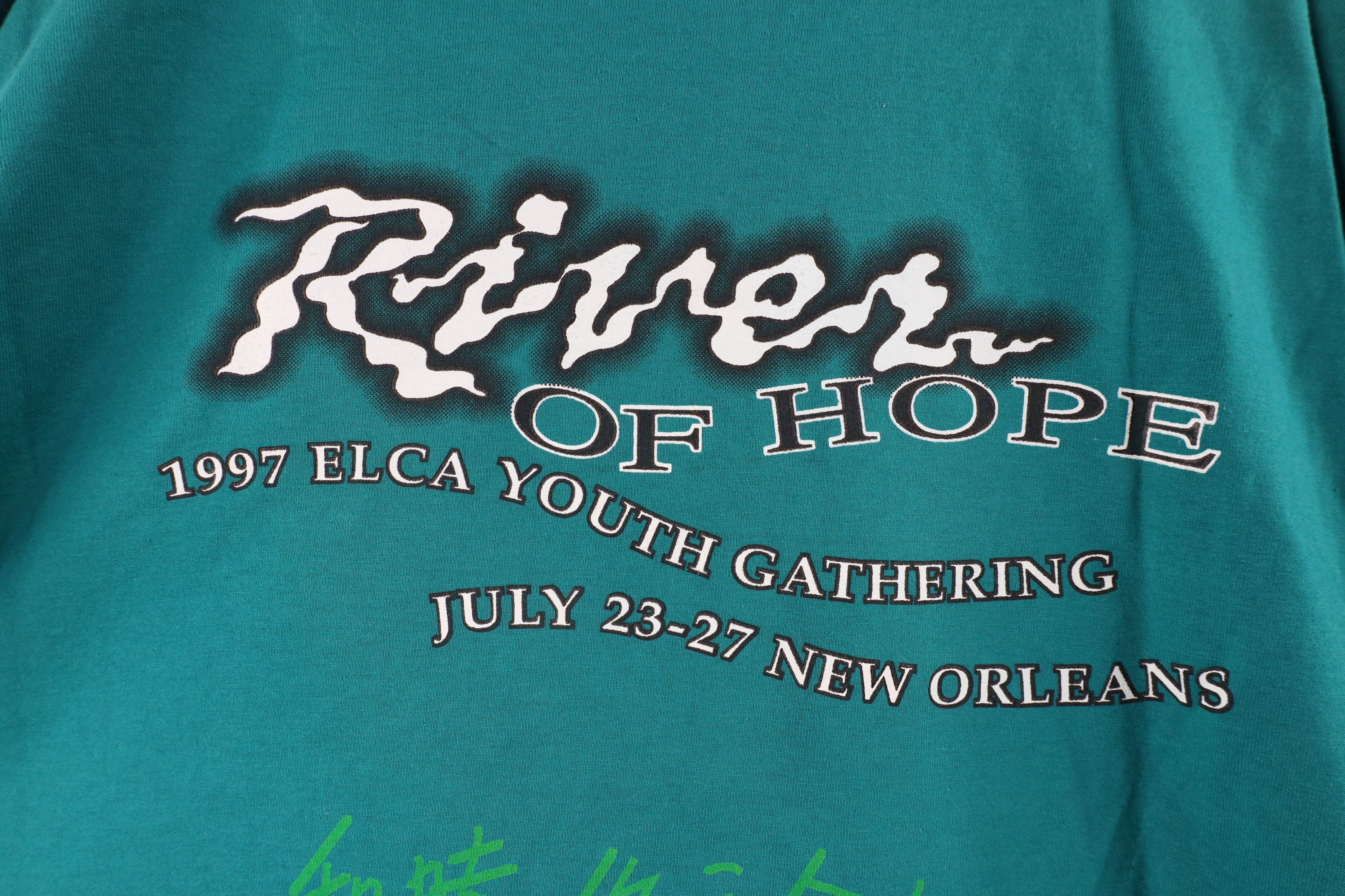 Vintage Vintage 90s of Hope ELCA Youth Gathering T-Shirt Teal USA Size US XL / EU 56 / 4 - 9 Thumbnail
