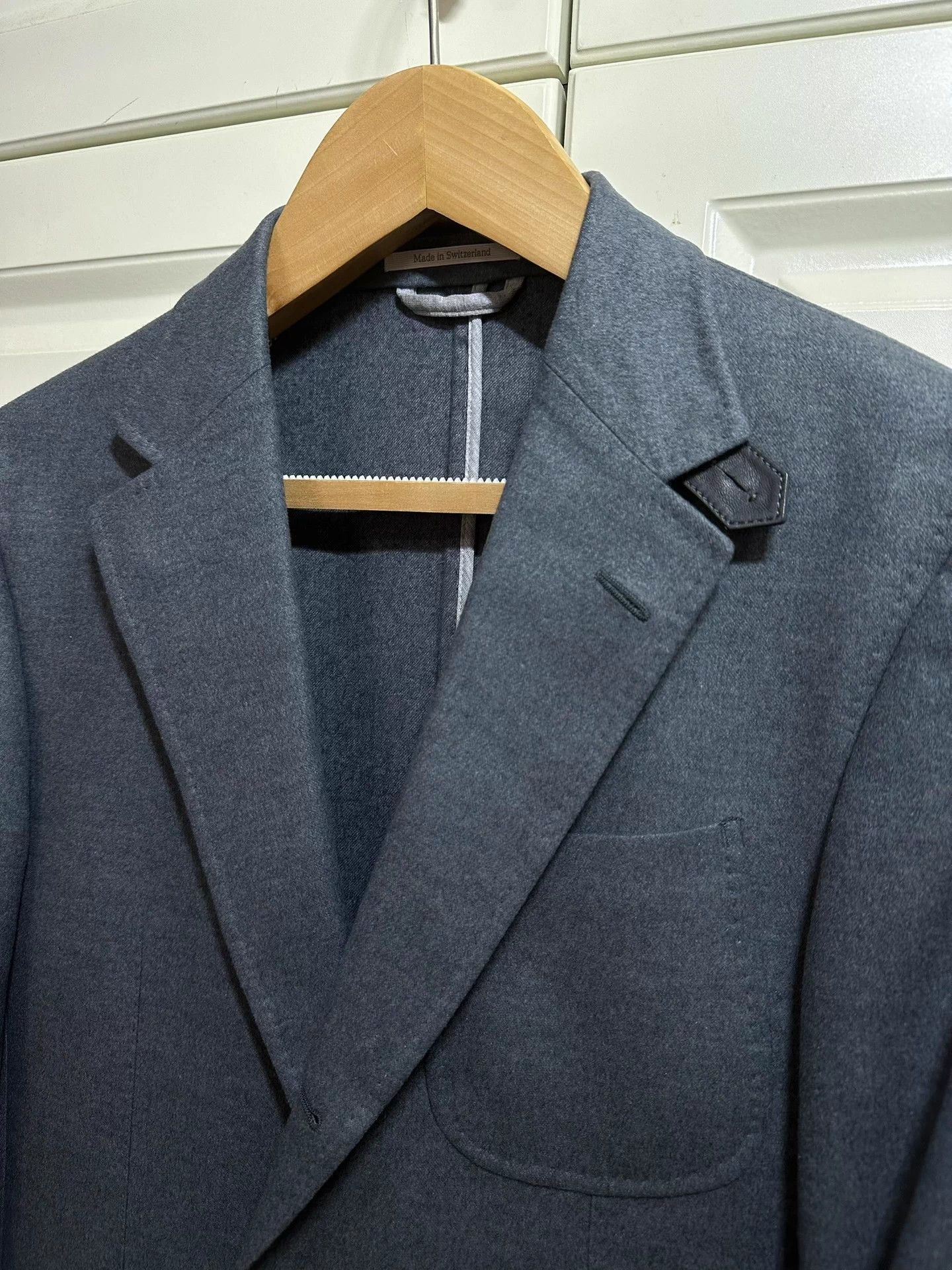 Ermenegildo Zegna Zegna Cashmere & Silk Casual Slim 48 Gray Blue Blazer Size 48S - 3 Thumbnail