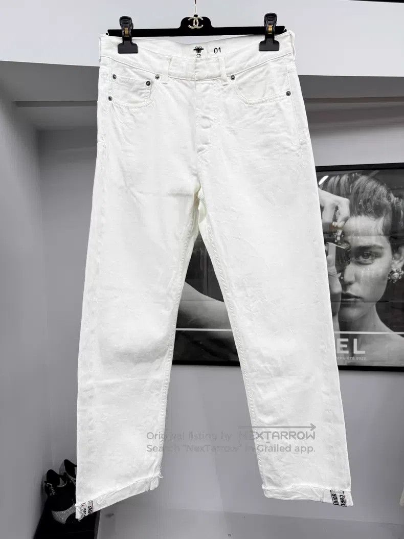 Dior Dior White denim trousers Size 42" / US 20 - 1 Thumbnail