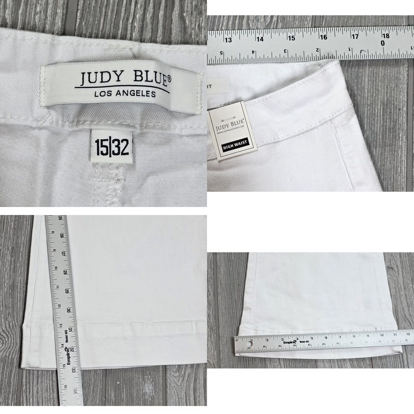 Vintage Judy Blue White High Waist Flare Button Fly Jeans Womens 33x33 Size 36" / US 14 / IT 50 - 10 Thumbnail