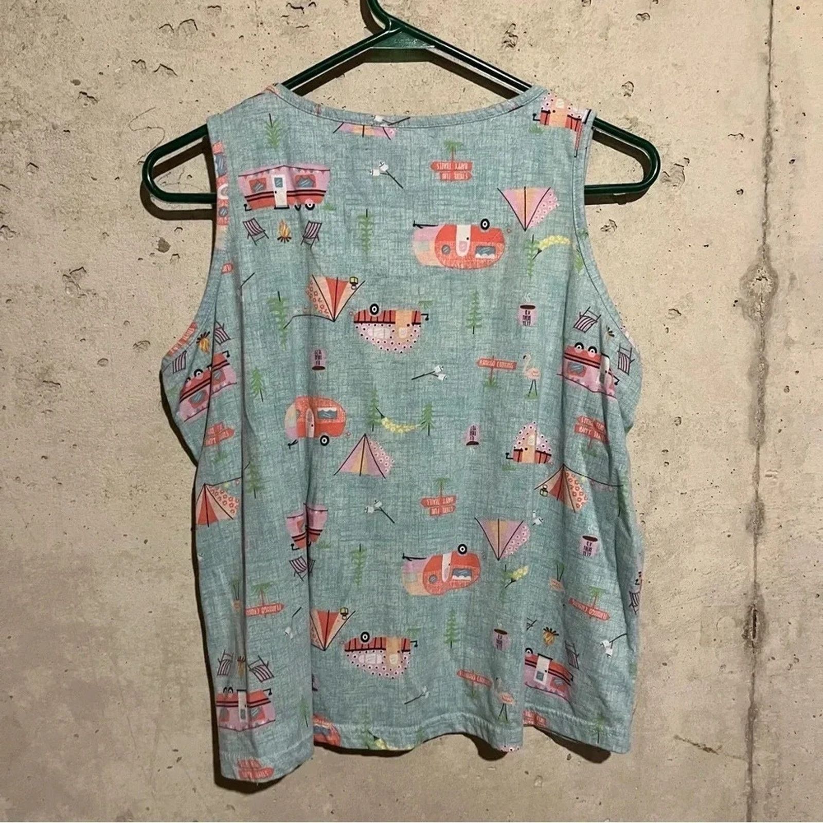 Other Mia Lucce Pajama Tank Top CAMPING RV VACATION Womens Size M Size M / US 6-8 / IT 42-44 - 5 Thumbnail