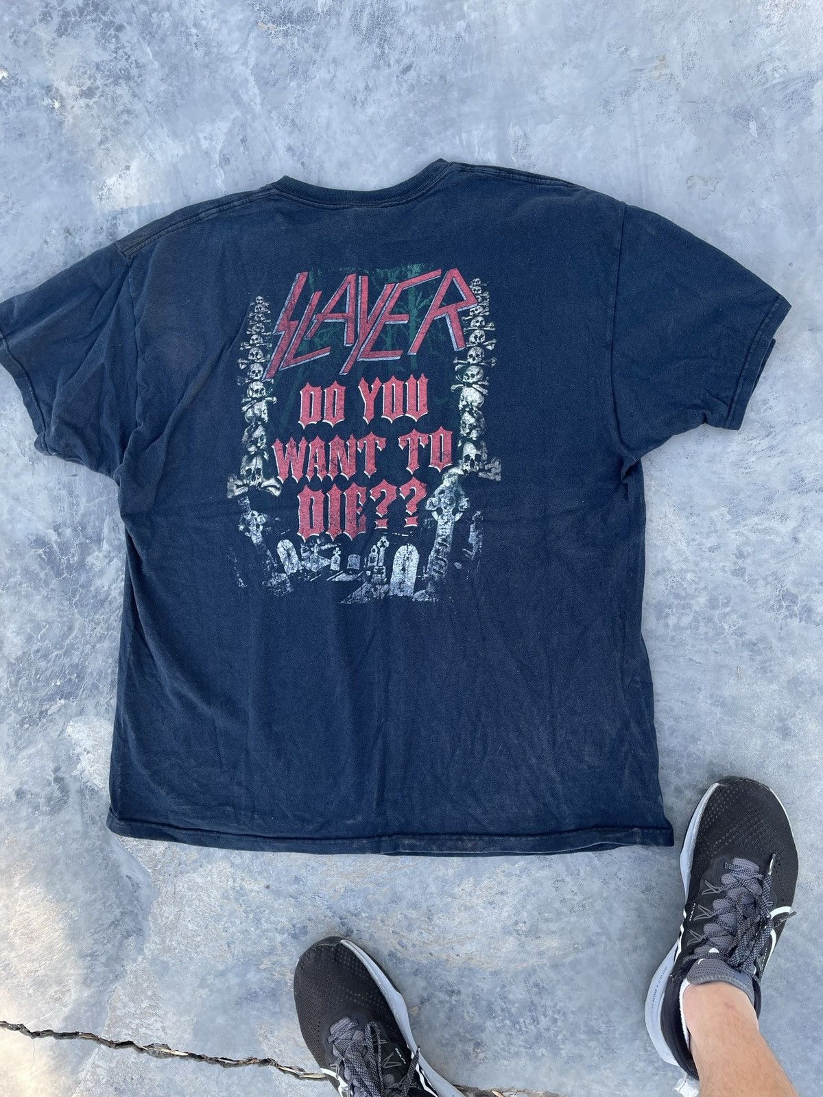 Band Tees Vintage Slayer 2005 Graphic Band T-Shirt Rare Faded Y2k Tee Size US XL / EU 56 / 4 - 6 Thumbnail