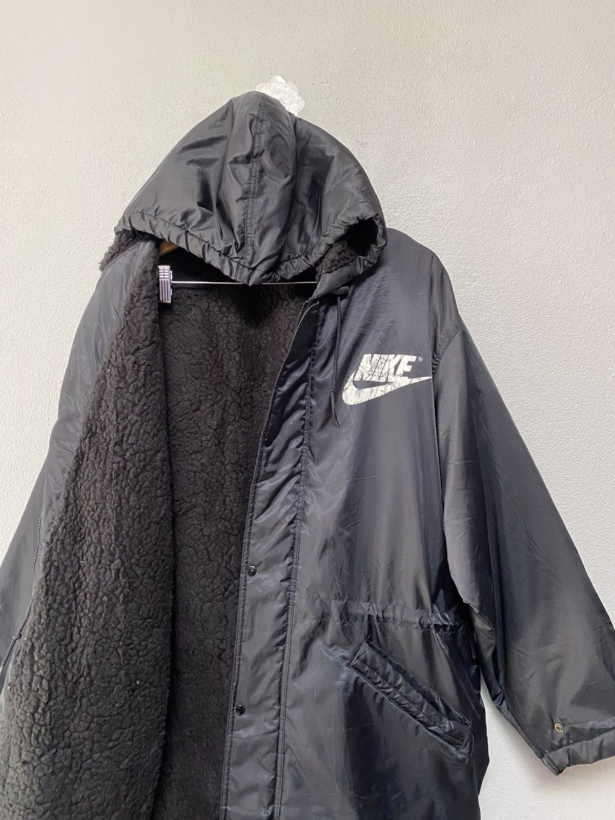 Nike × Vintage Nike puffer long jacket big logo with hoodie (J3) Size US L / EU 52-54 / 3 - 9 Thumbnail