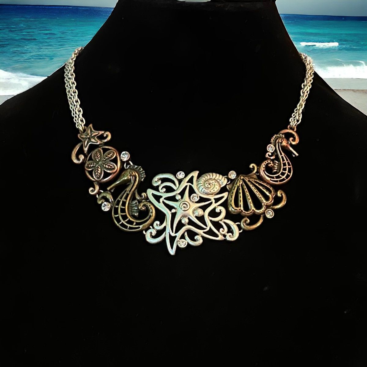 Other Ocean theme statement bib necklace Size ONE SIZE - 1 Thumbnail