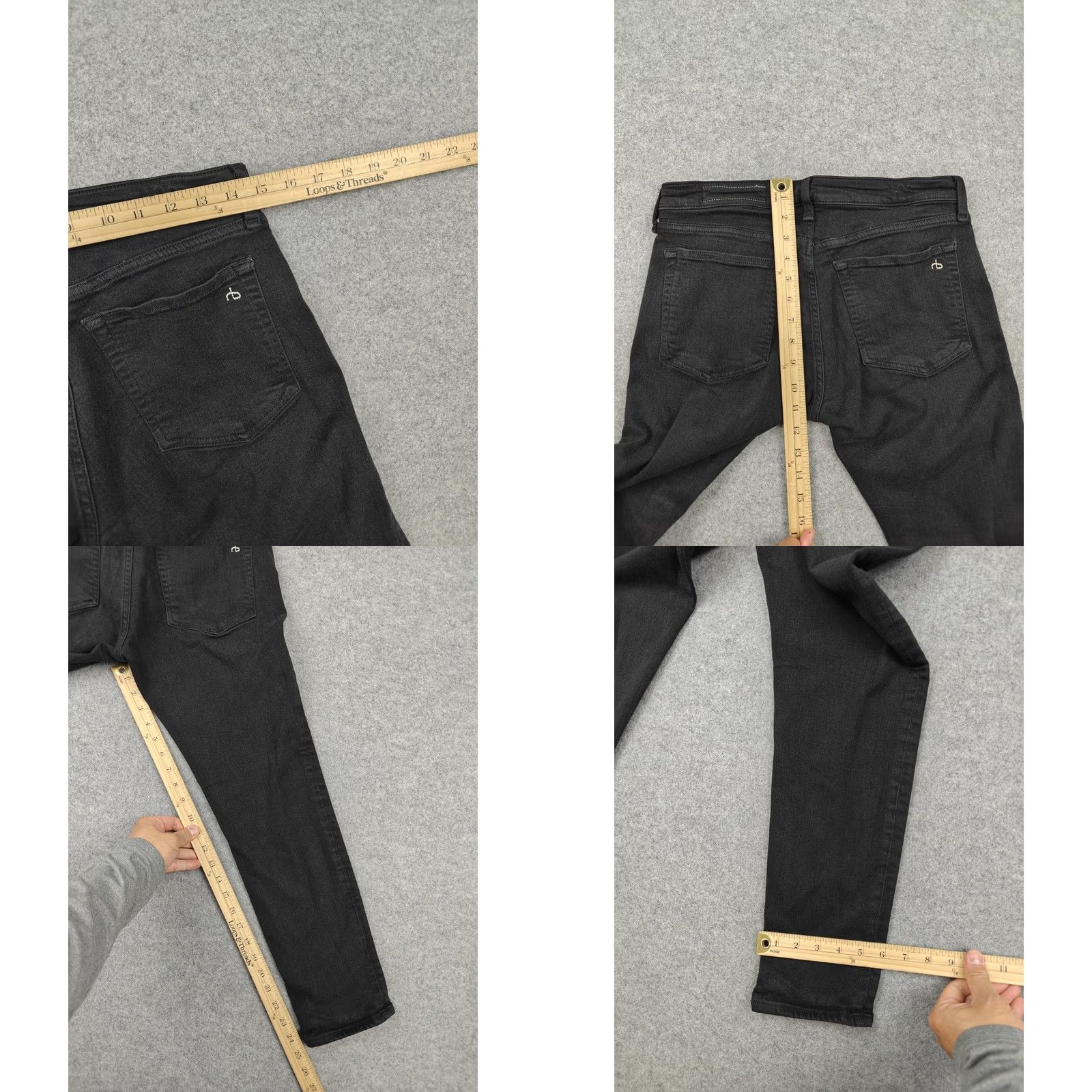 Rag & Bone Rag & bone Jeans Womens 26 Black Low Rise Slim Boyfriend Stretch Denim Shirt? Size 26" / US 2 / IT 38 - 8 Thumbnail