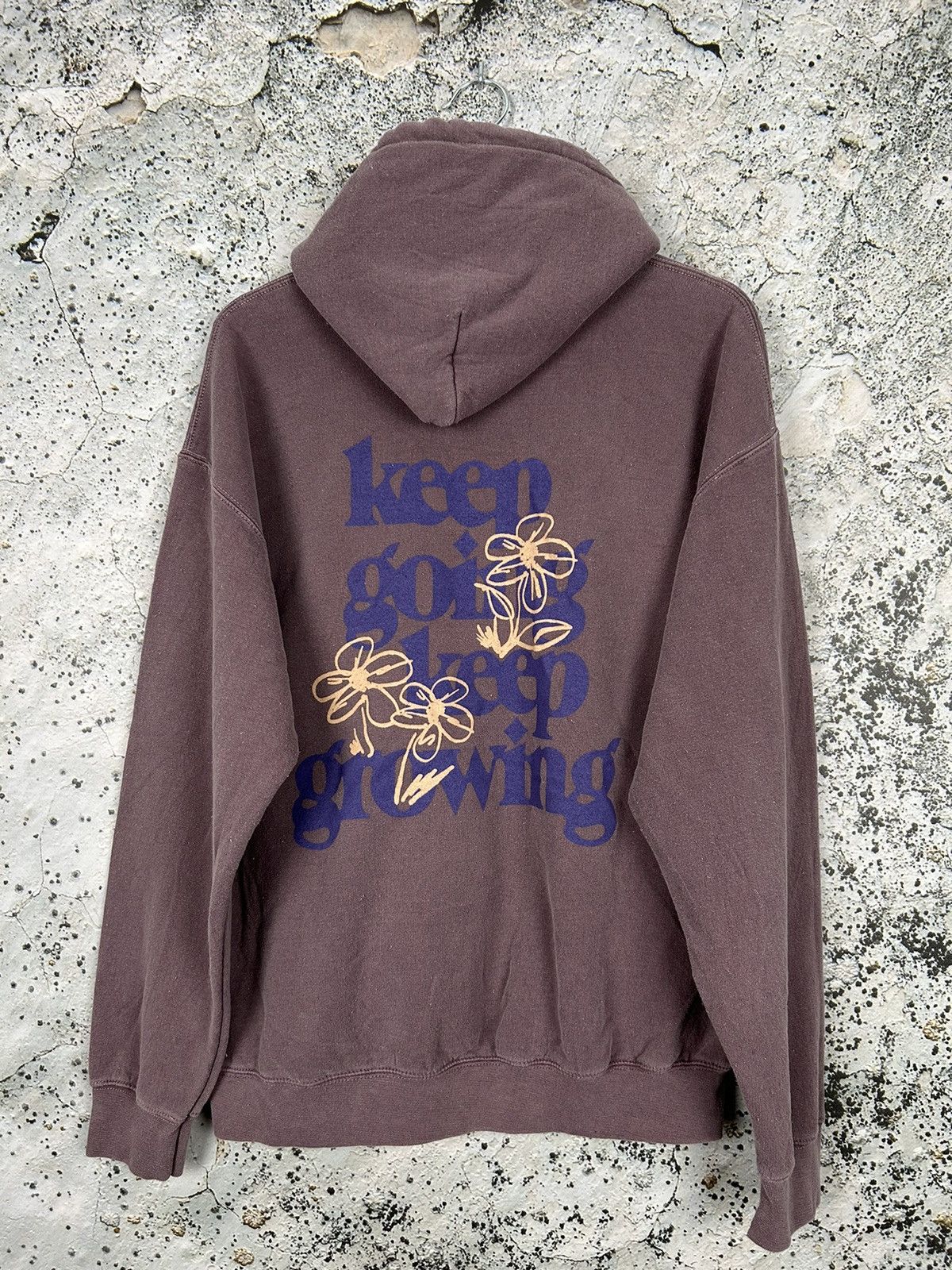 Japanese Brand Vintage Hoodie Keep Going Keep Growing Boxy Streetwear Hype Size US S / EU 44-46 / 1 - 1 Thumbnail