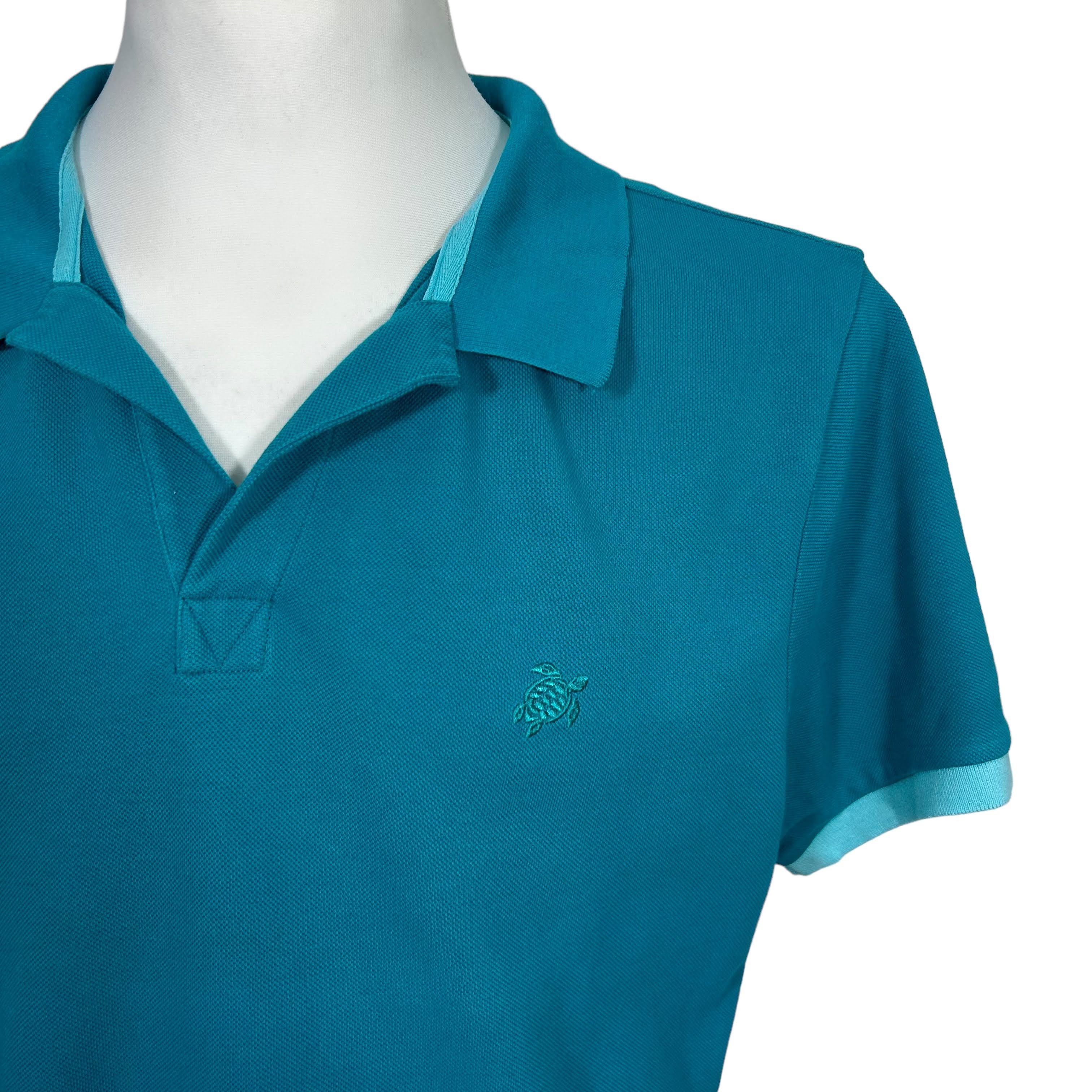 Vilebrequin Vilebrequin Aqua Blue Tortoise Embroidered Polo Large Size US L / EU 52-54 / 3 - 4 Thumbnail