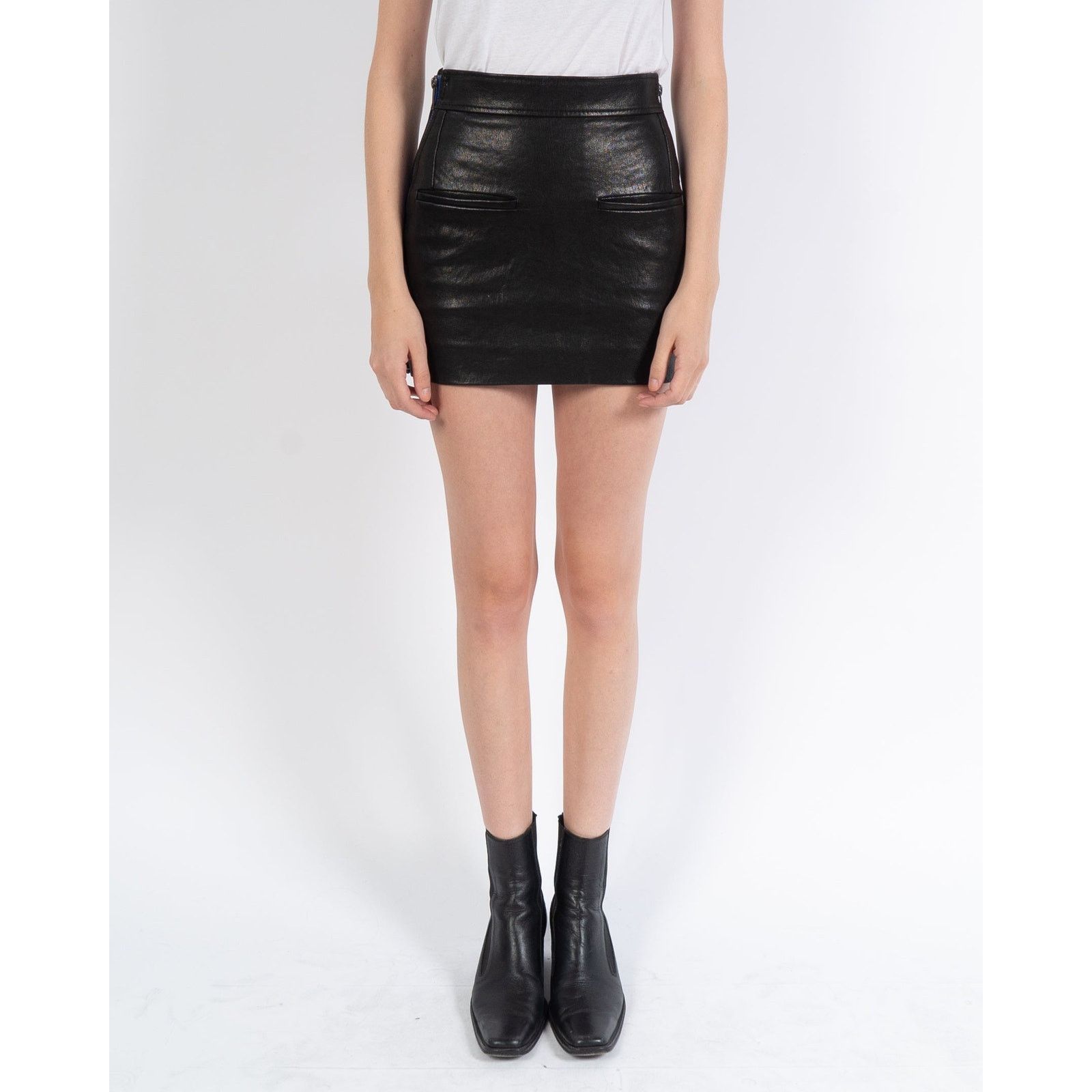 Haider Ackermann SS17 Leather Blue-Zip Skirt Size 26" / US 2 / IT 38 - 1 Thumbnail