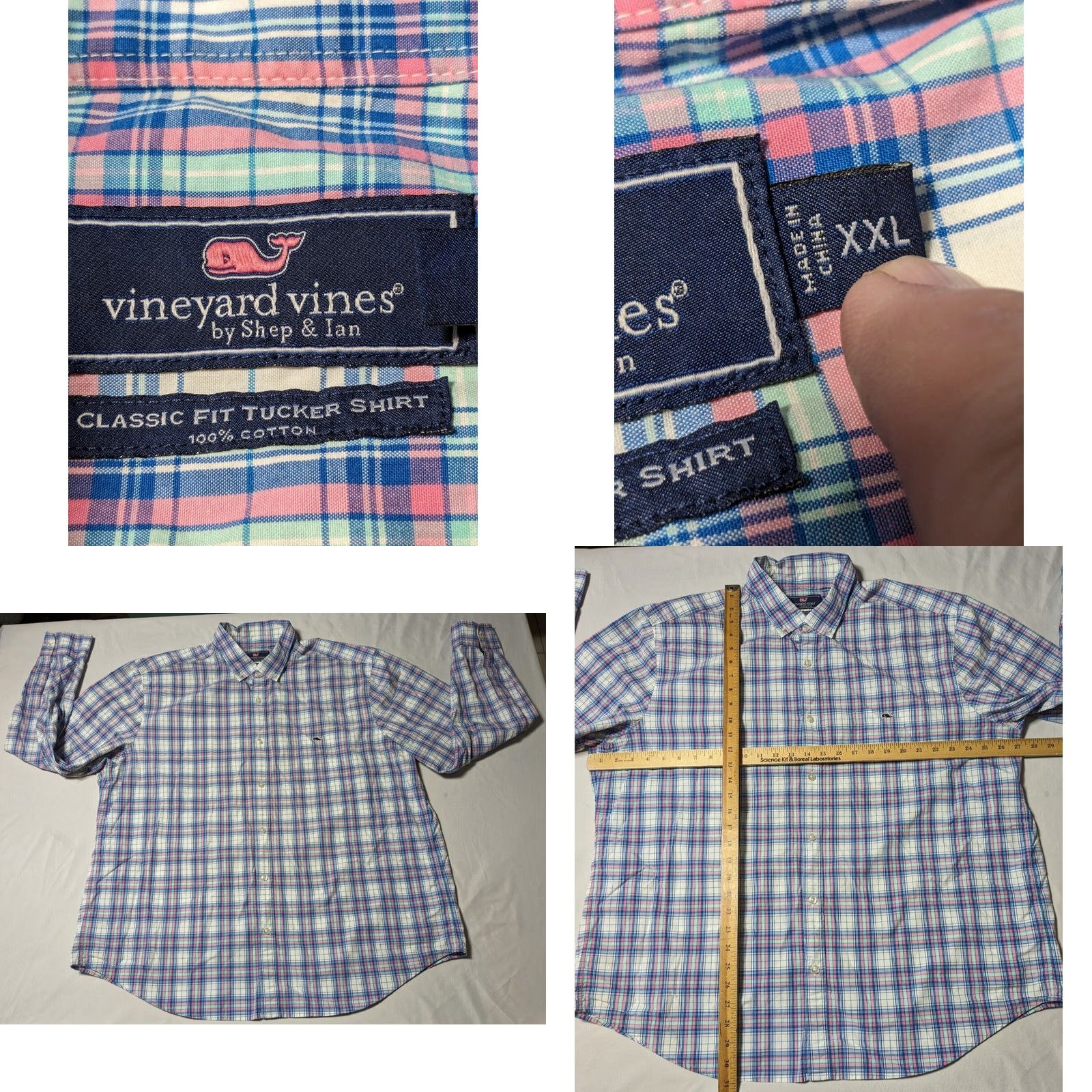 Vineyard Vines VINEYARD VINES Classic Fit Tucker Shirt Men 2XL Pink Plaid Cotton Button-Up Long Sleeve 100% Cotton Shirt Size US XXL / EU 58 / 5 - 8 Thumbnail