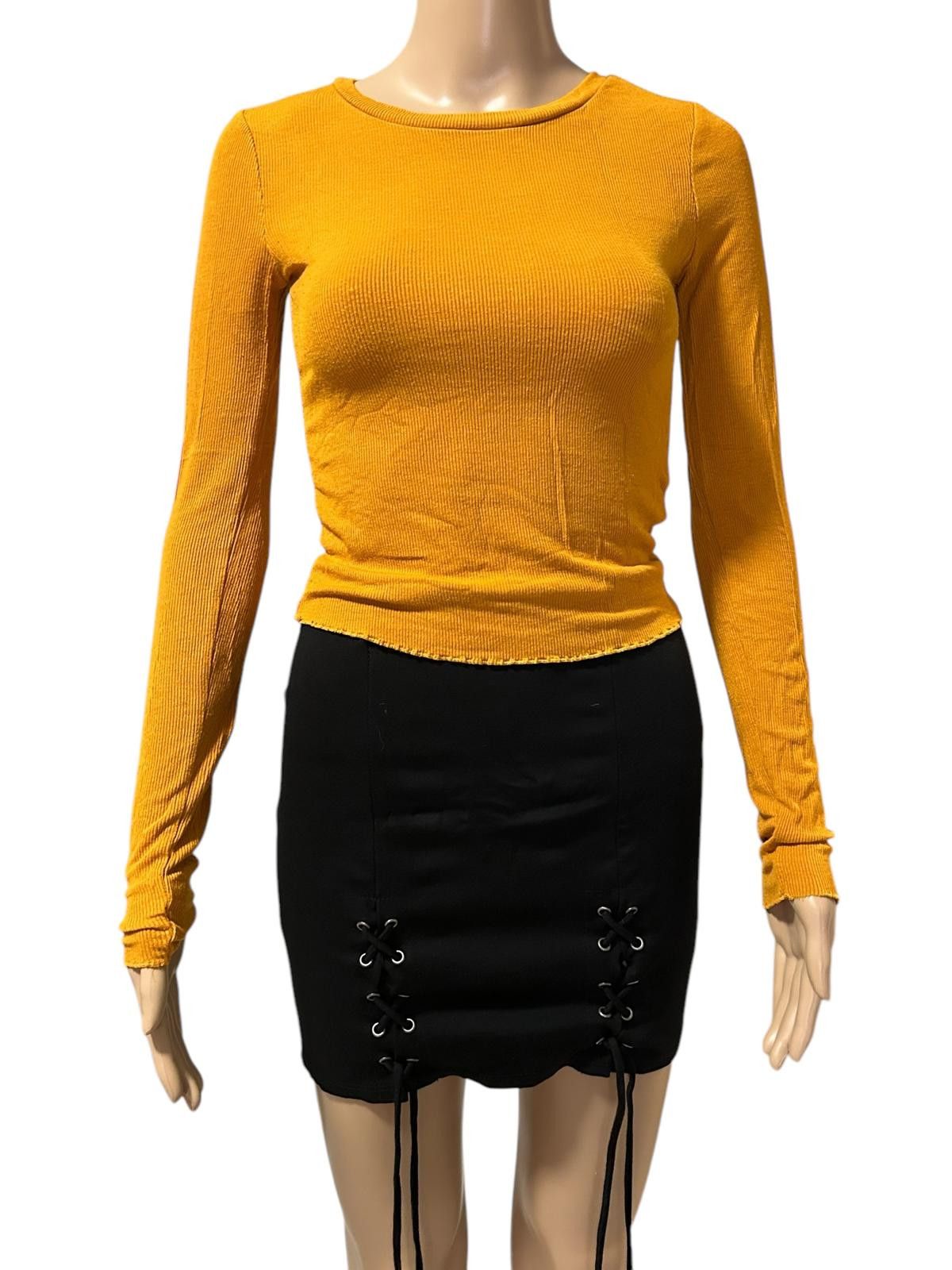 Garbage TV Chic Mustard Long Sleeve Top Size S / US 4 / IT 40 - 1 Thumbnail