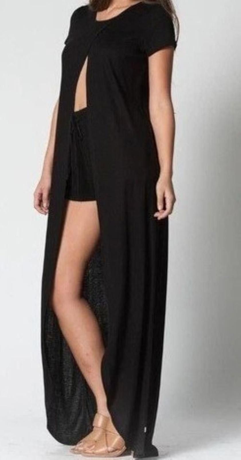 Nettleton RARE NYTT Kyree Gray Split Front Duster Maxi Top Artsy Size XS / US 0-2 / IT 36-38 - 4 Thumbnail