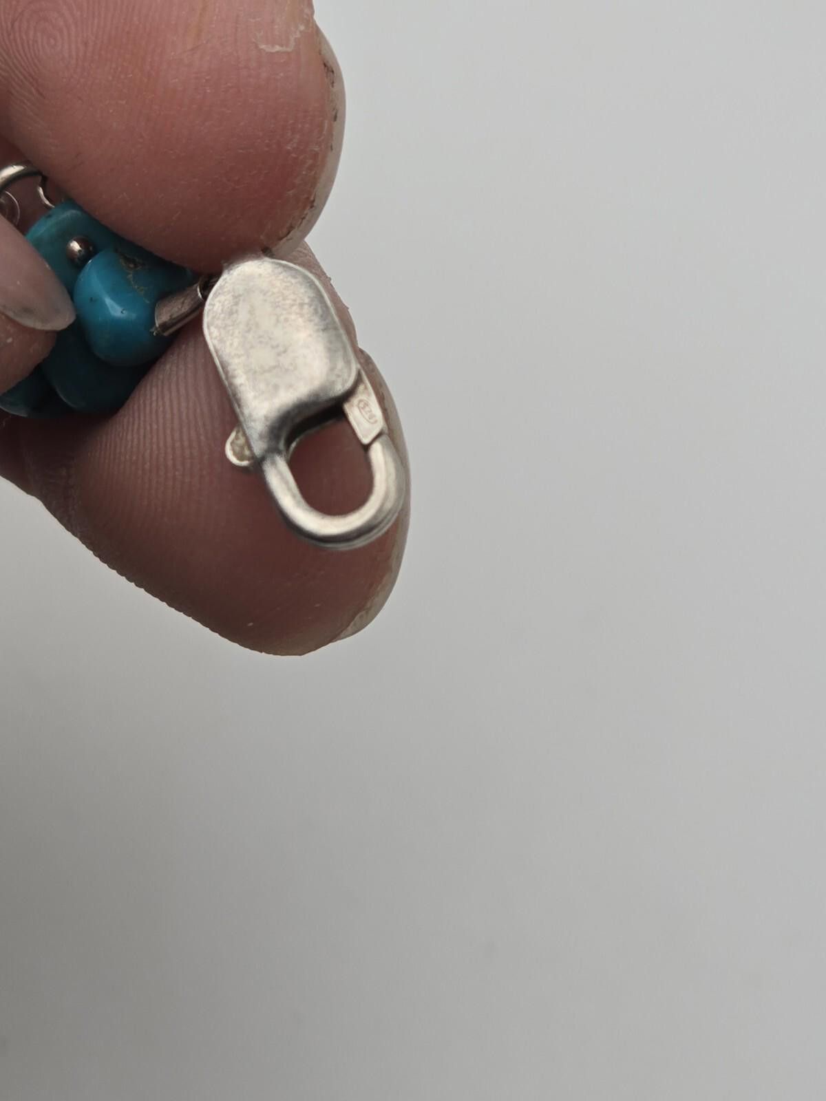 The Unbranded Brand Sterling Silver Turquoise Beaded Necklace w/ Cross Size ONE SIZE - 5 Thumbnail