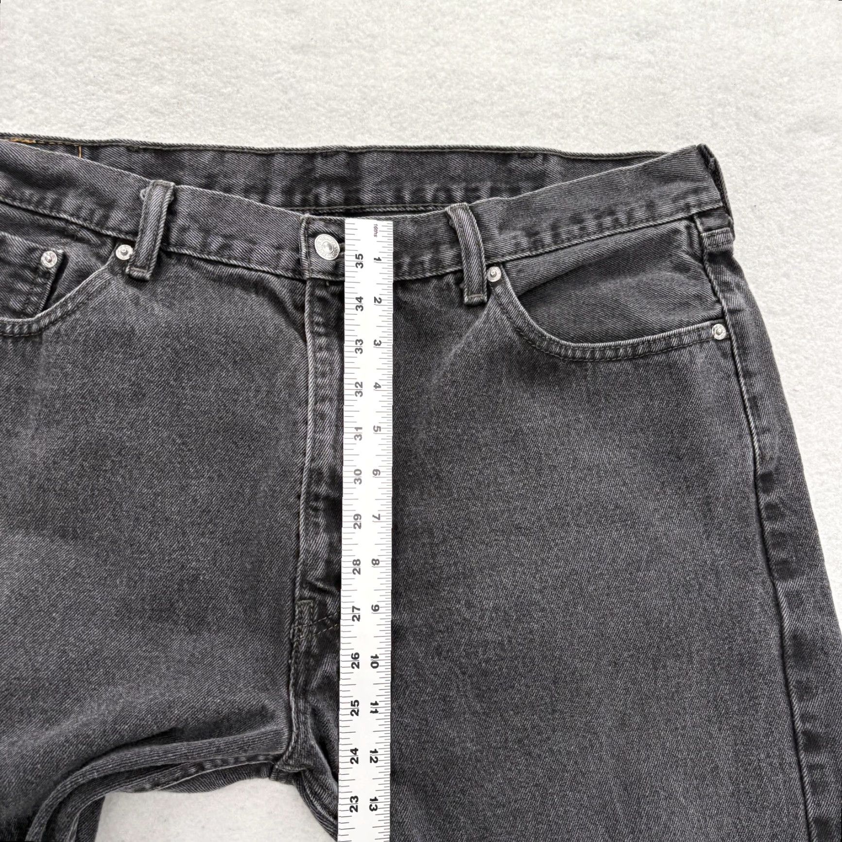 Levi's Levi's 505 Jeans Mens 40x30 Gray Dark Wash Regular Fit Straight Denim Casual Pant Shirt Size US 40 / EU 56 - 5 Thumbnail