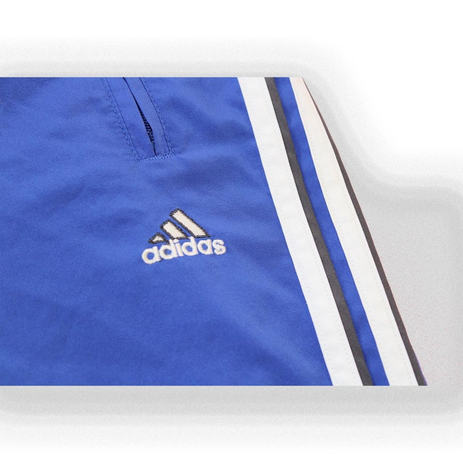 Adidas Vintage 2000's Baggy Blue Adidas Striped Trackpants Size 26" / US 2 / IT 38 - 4 Thumbnail