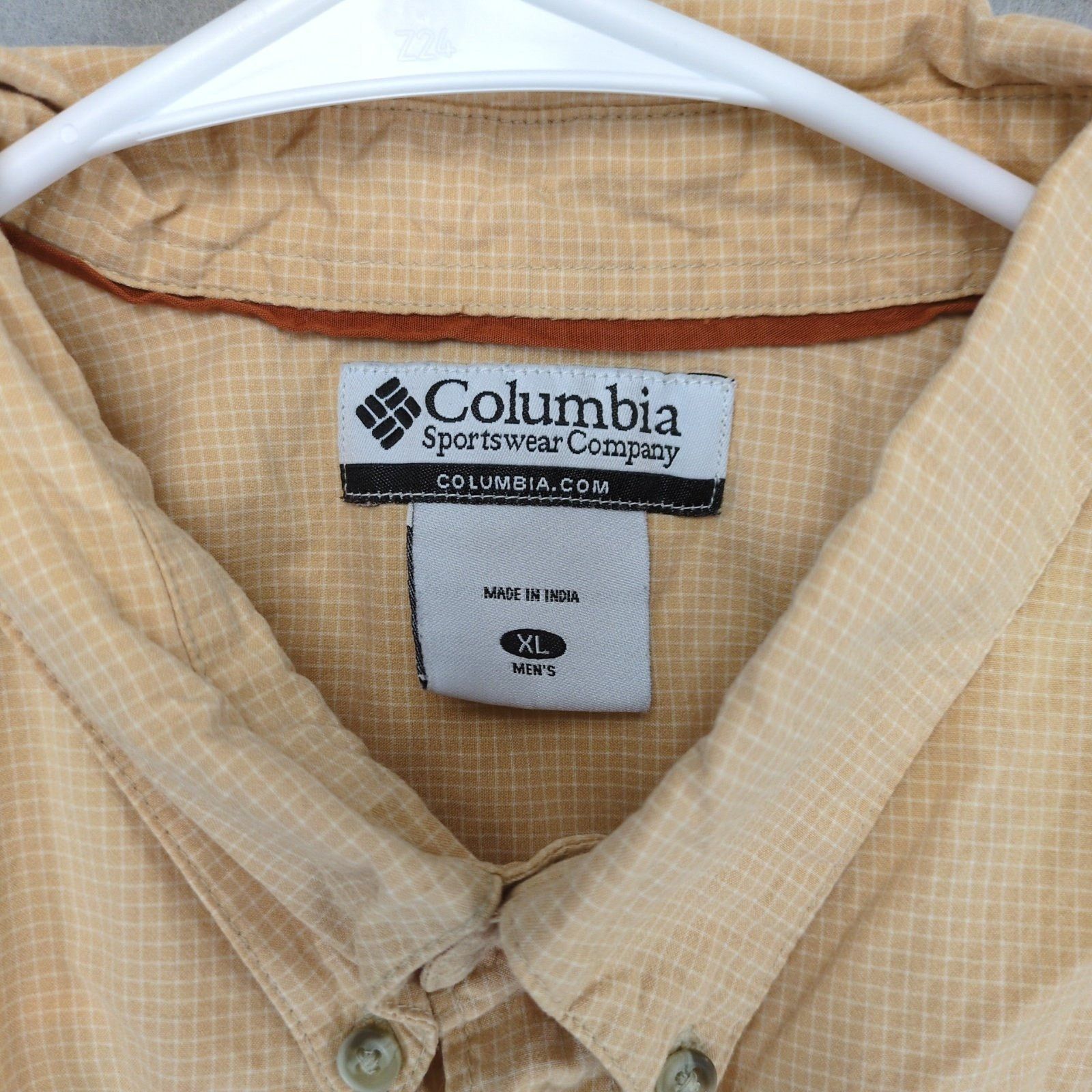 Columbia Columbia Men's XL Orange Grid Short Sleeve Button Down Shirt Size US XL / EU 56 / 4 - 2 Thumbnail