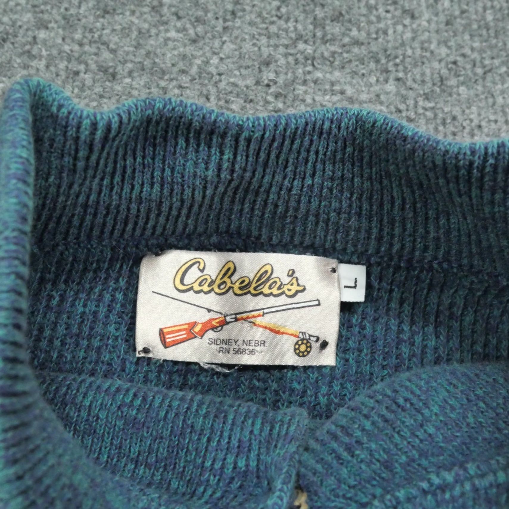 Vintage VINTAGE Cabela's Sweater Mens Large Blue Teal Henley Button Cotton Outdoors Hunt Shirt Size US L / EU 52-54 / 3 - 4 Thumbnail