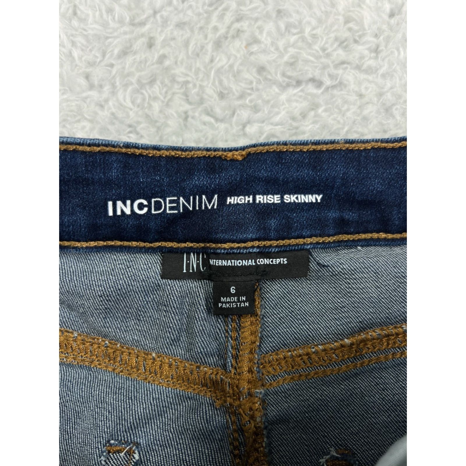 Vintage INC International Concepts Jeans Womens 6 Blue Denim High Rise Skinny Cotton Size 28" / US 6 / IT 42 - 3 Thumbnail