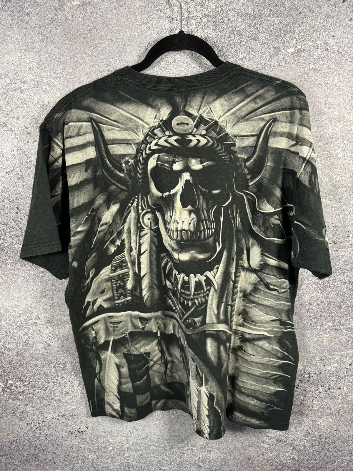 Liquid Blue × Vintage 90’s Vintage 1997 Liquid Blue Shirt XL Skeleton Indian AOP Size US L / EU 52-54 / 3 - 9 Thumbnail