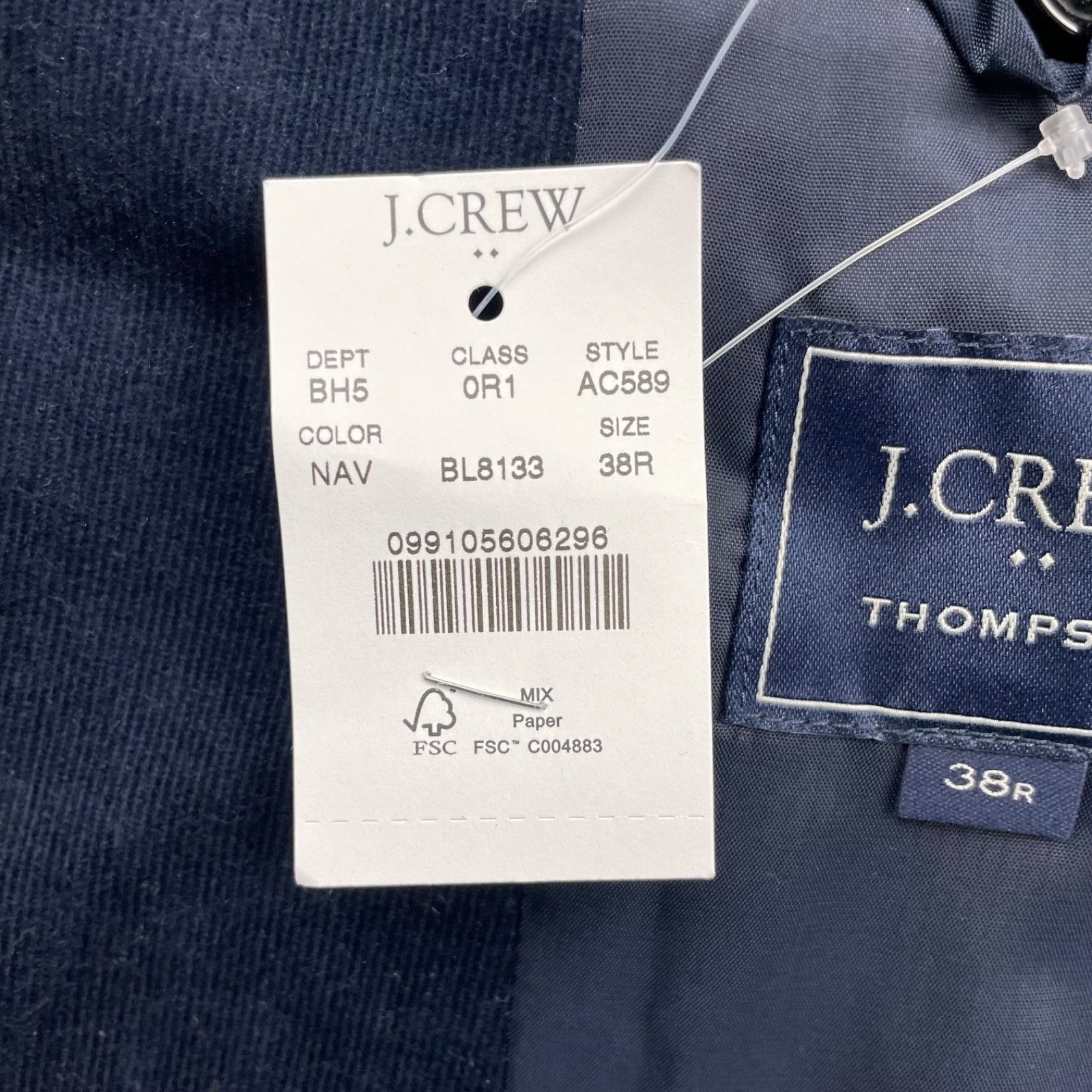 J.Crew NEW J.Crew Men's Thompson Corduroy Cotton Stretch 2-Button B Size 38R - 7 Thumbnail