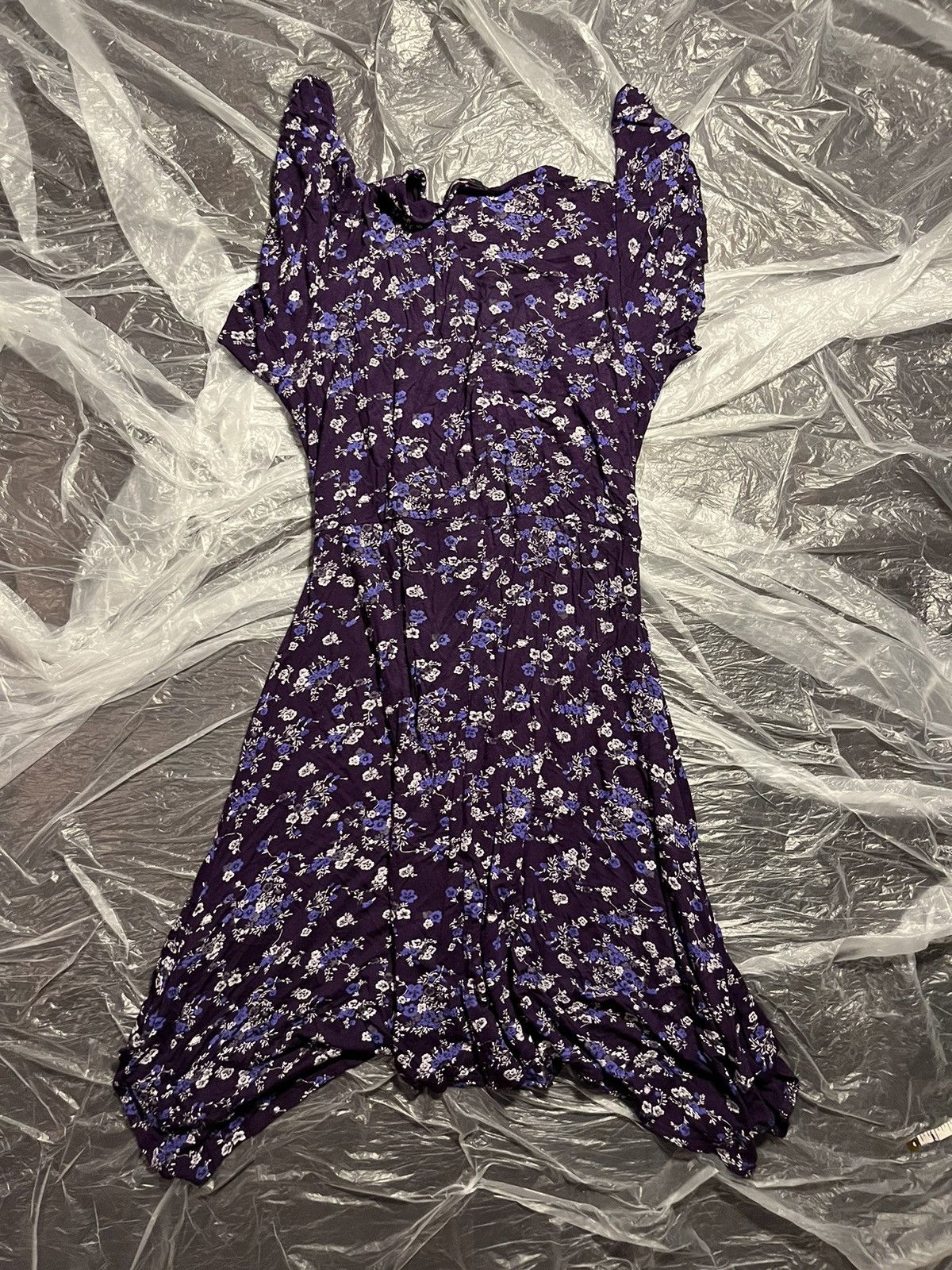 Japanese Brand Purple Floral Dress by Yours Size XL / US 12-14 / IT 48-50 - 2 Thumbnail
