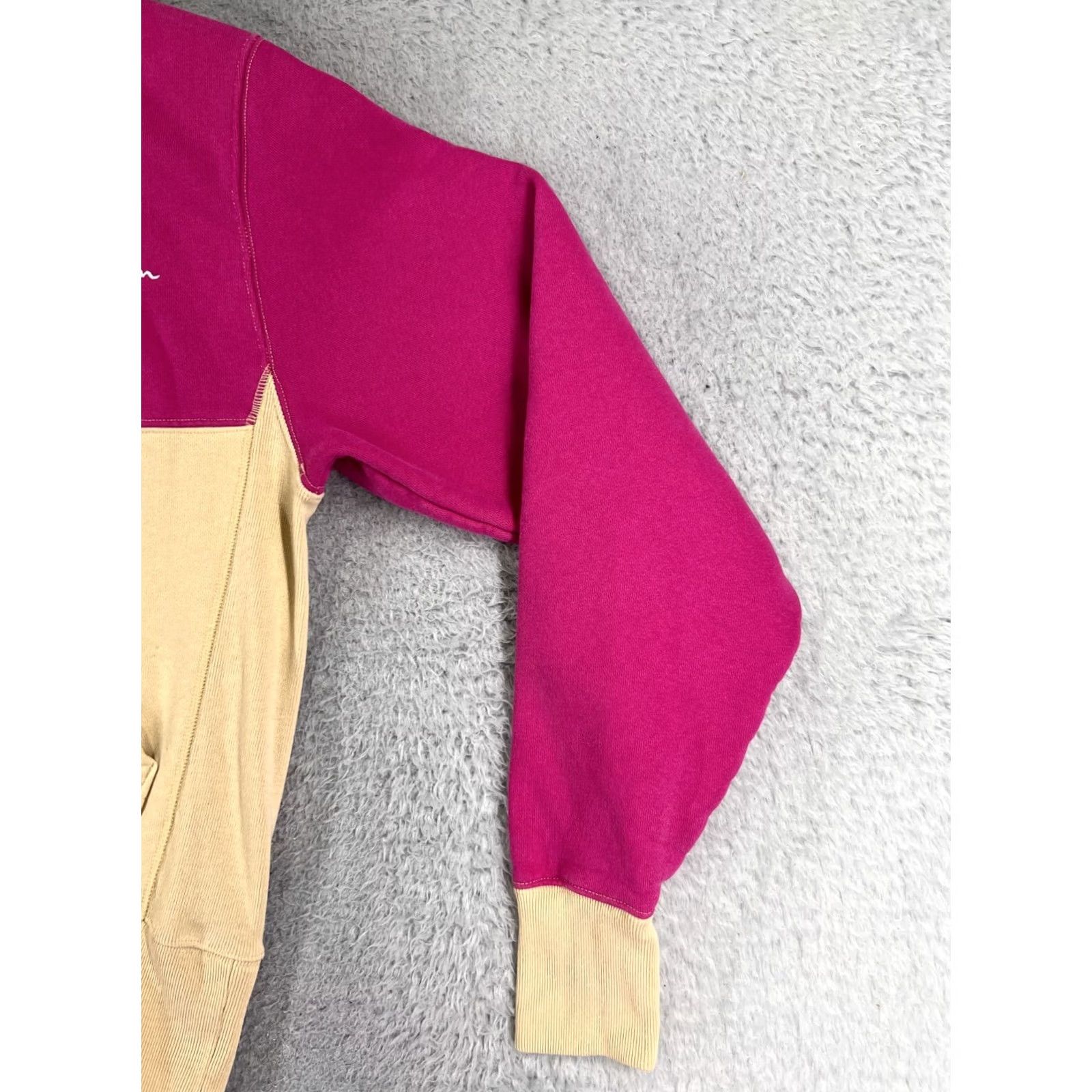 Champion Champion Reverse Weave Hoodie Colorblock Beige XS Adult Mens Long Sleeve Pullover Reversible Logo Weave Fashion Sweatshirt Size US XS / EU 42 / 0 - 5 Thumbnail