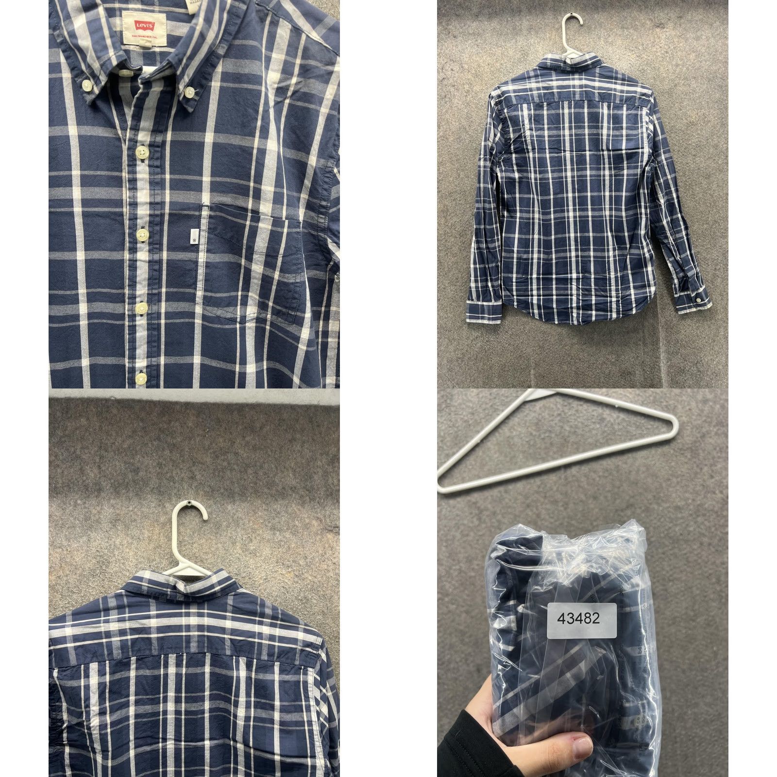 Levi's Levi's Shirt Mens Small Blue Plaid Long Sleeve Button Front Casual Woven Oxford Shirt Men S Blue Plaid Button-Up Shirt Mens Small Casual Fall Size US S / EU 44-46 / 1 - 8 Thumbnail