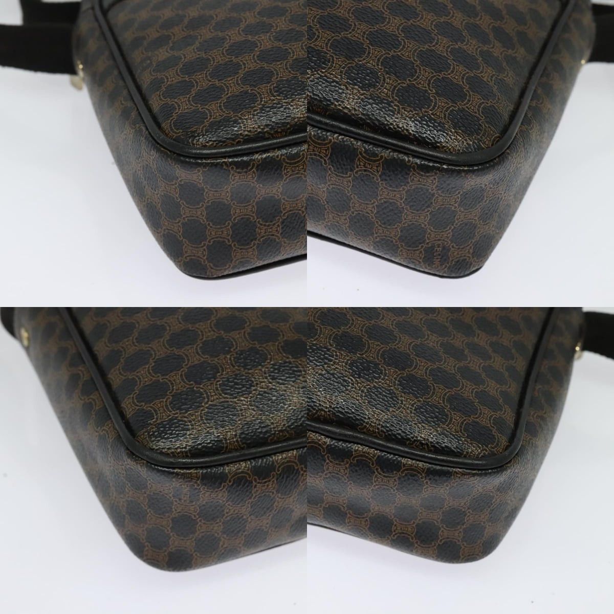 Celine CELINE Macadam Canvas Shoulder Bag Pvc Leather Black Gold Size ONE SIZE - 10 Thumbnail