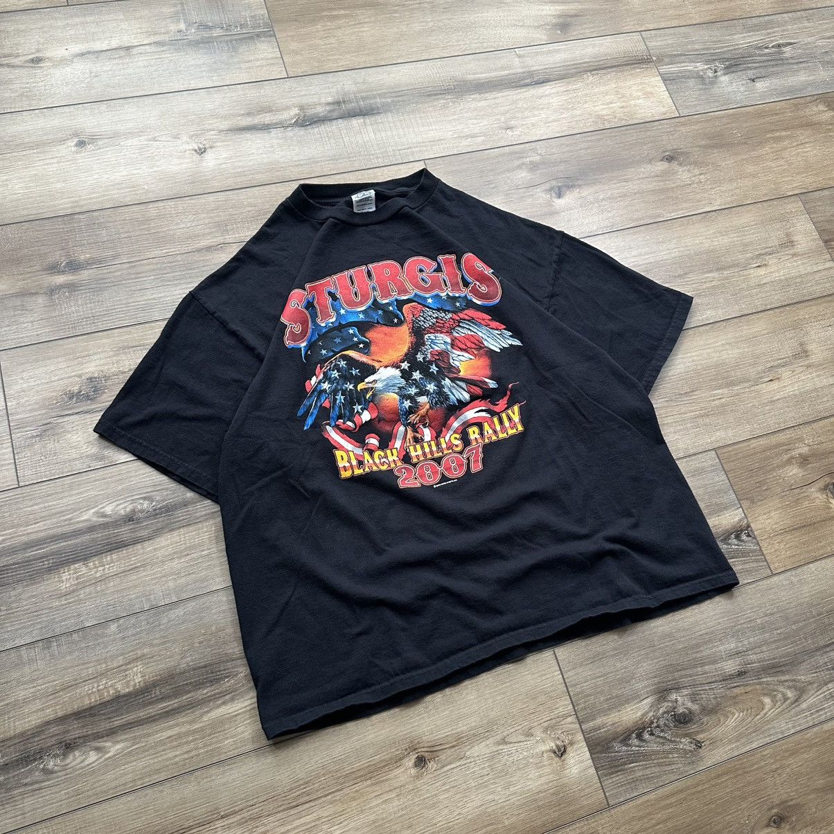 Harley Davidson Vintage 2007 Sturgis Black Hills Rally Biker Graphic Tee Size US XXL / EU 58 / 5 - 2 Thumbnail