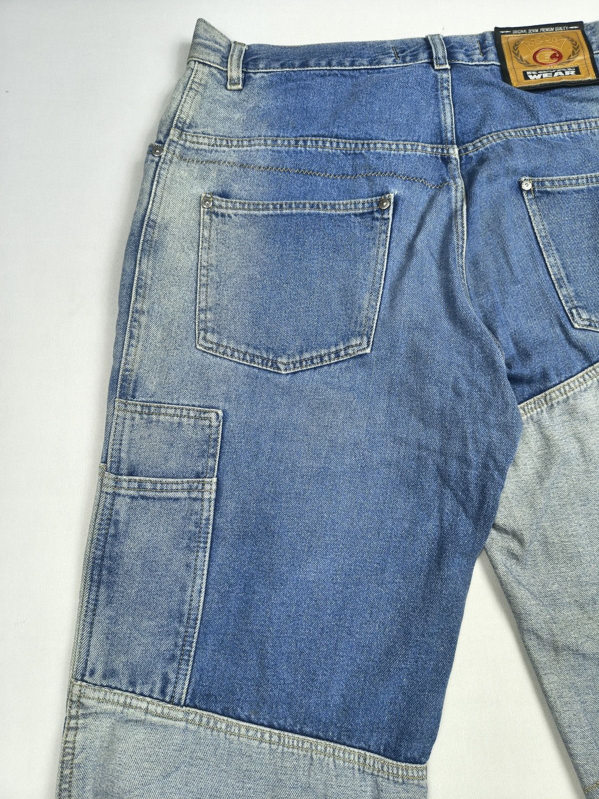Southpole Royal Wear Patchwork Jeans Crown Logo Y2K Baggy (058) Size US 34 / EU 50 - 11 Thumbnail