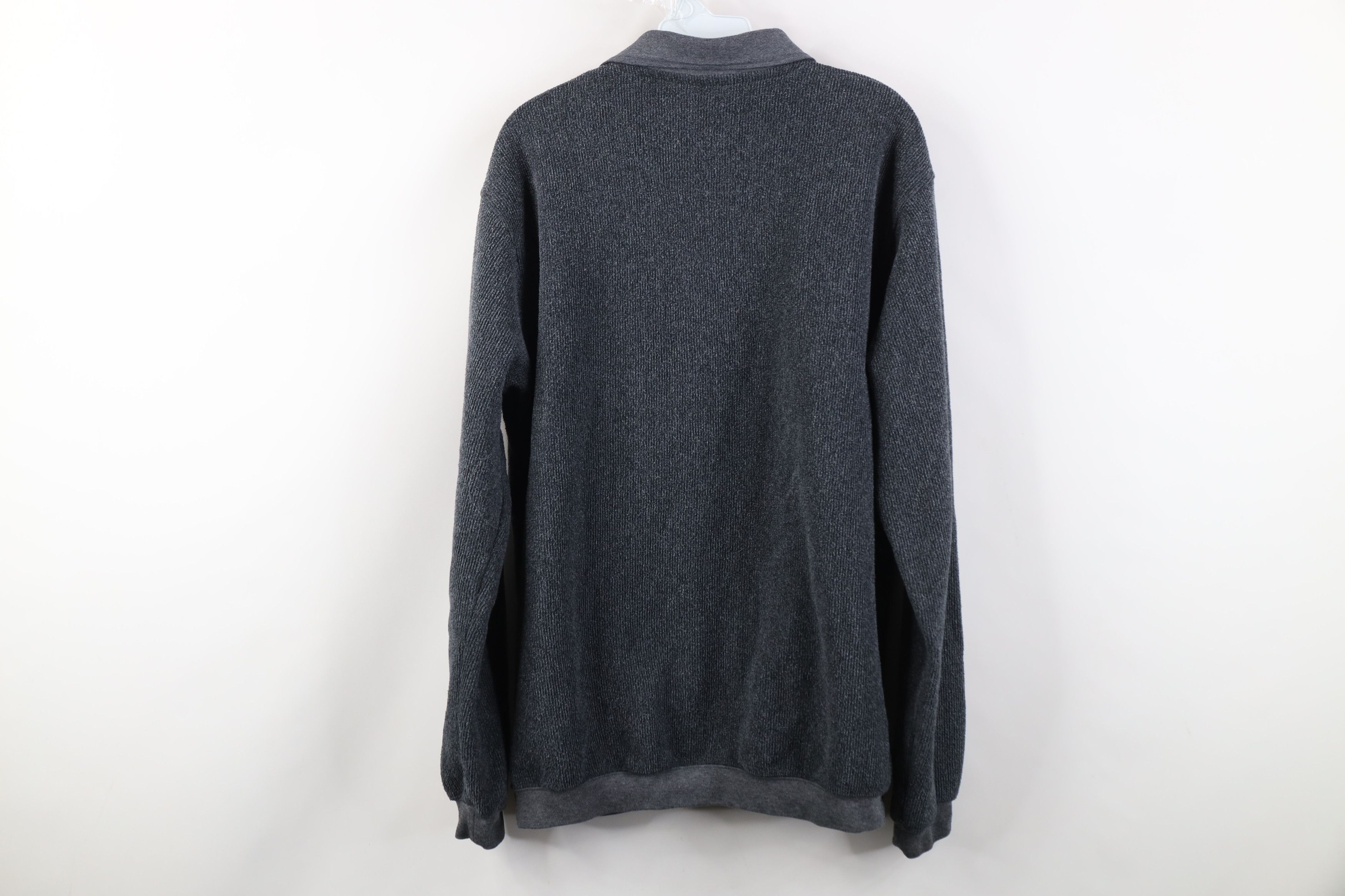 Vintage Vintage 90s Y2K Streetwear Ribbed Knit Collared Sweatshirt Size US L / EU 52-54 / 3 - 11 Thumbnail