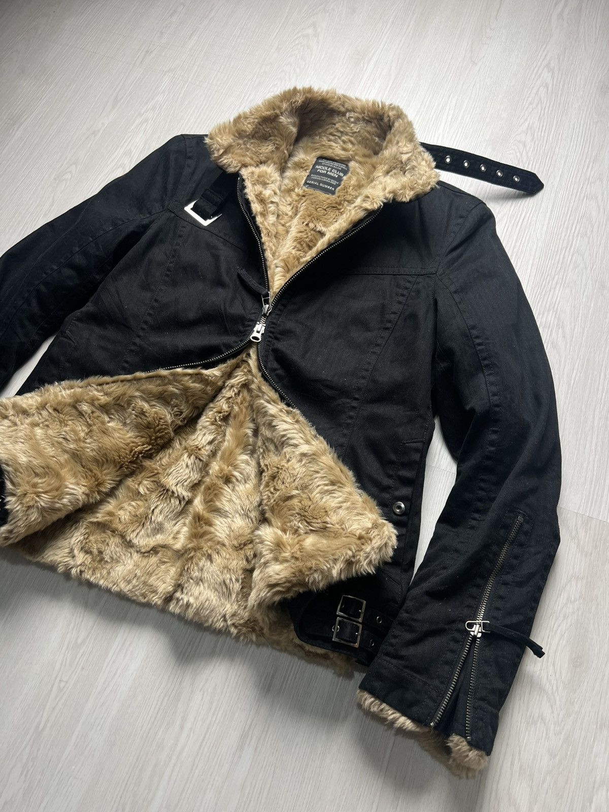 If Six Was Nine Nicole Club For Men Biker Fur Shearling Jacket LGB Style Size US M / EU 48-50 / 2 - 2 Thumbnail