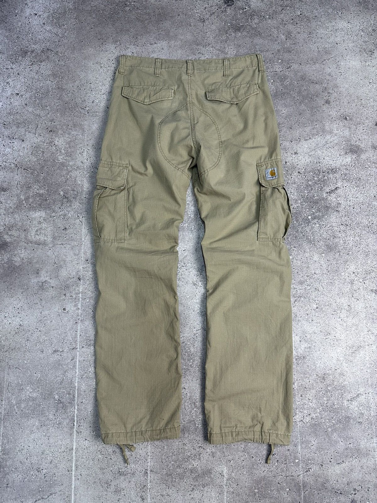 Carhartt × Vintage Vintage Carhartt Cargo Distressed Pants Faded Beige Y2K Size US 32 / EU 48 - 3 Thumbnail