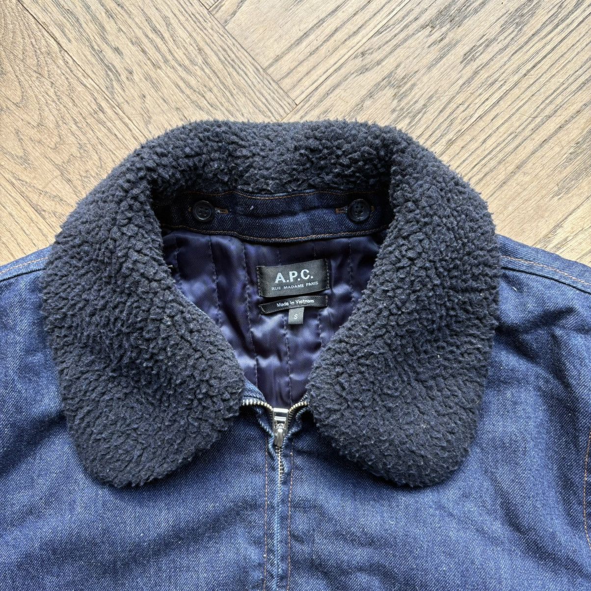 A.P.C. Denim bomber jacket with faux fur removable collar Size US M / EU 48-50 / 2 - 2 Thumbnail