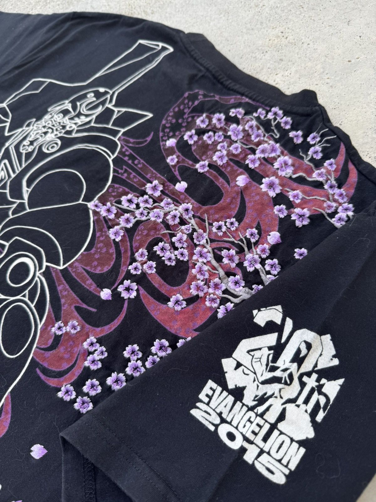 20471120 20th Anniversary Evangelion Sukajan Sakura Over Print Tees Size US L / EU 52-54 / 3 - 6 Thumbnail