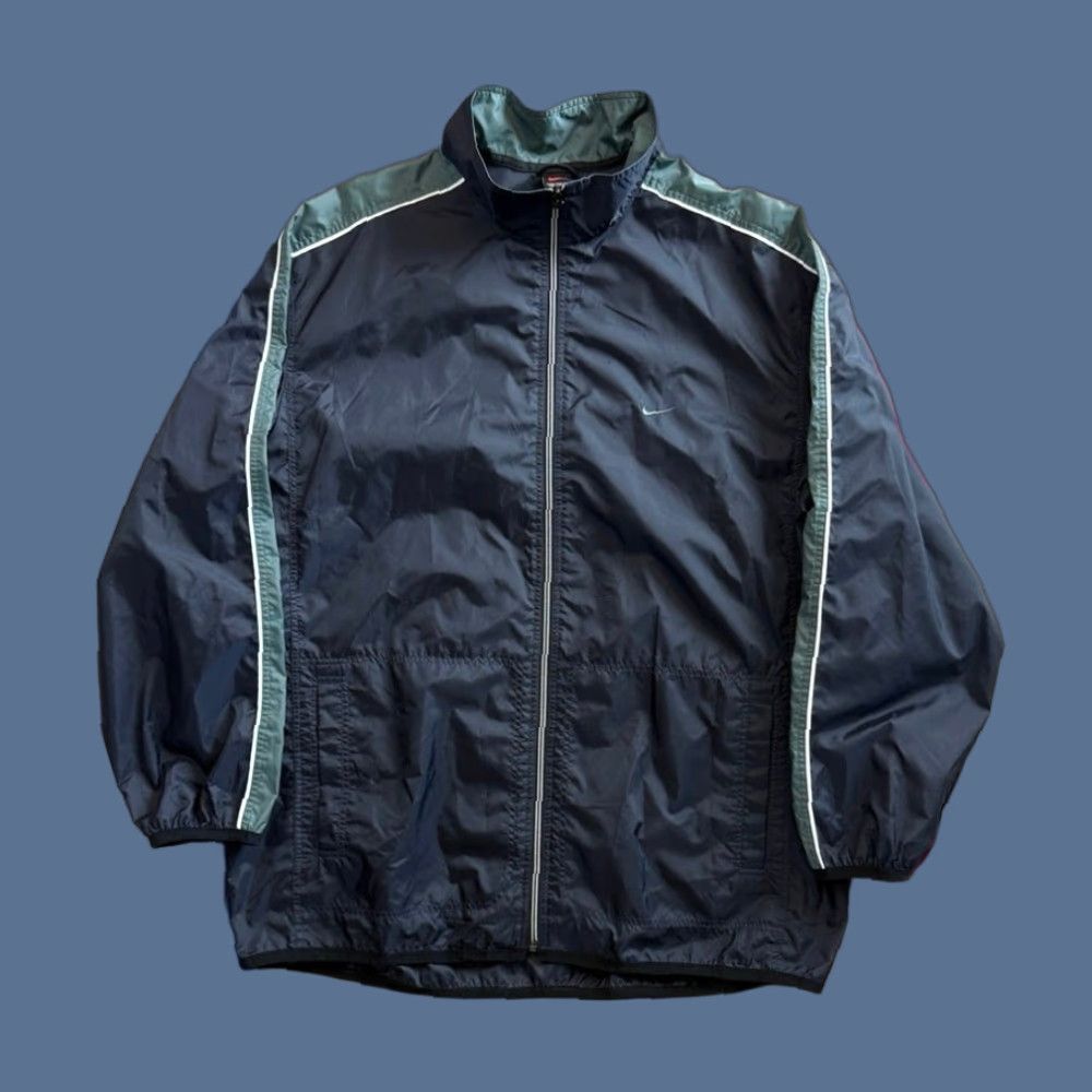Nike VINTAGE Nike Full Zip Windbreaker Jacket 2XL Men Blue Green 90s Weather Travel 90s Mens Jacket Size US XXL / EU 58 / 5 - 1 Thumbnail