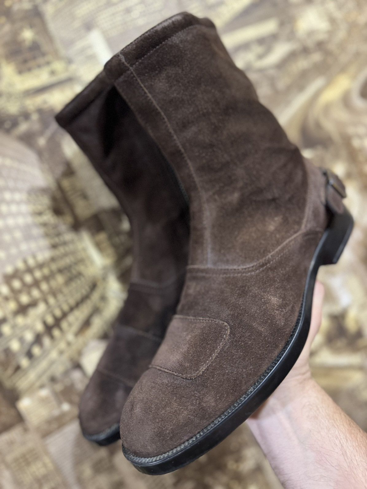 Hogan Hogan Leather Suede Biker Ankle Zip Boots Made in Italy Size US 11 / EU 44 - 1 Thumbnail