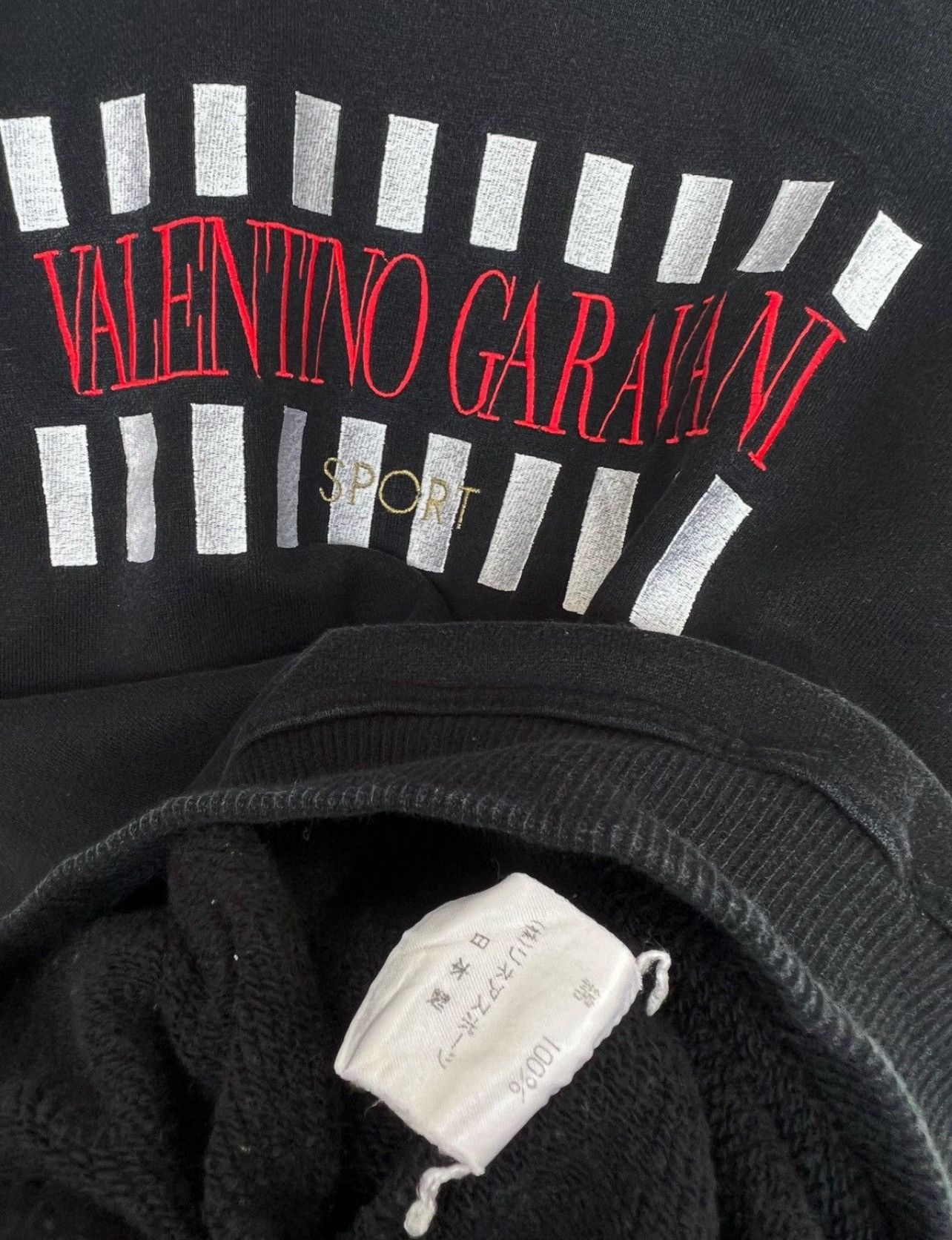 Vintage 90s Valentino Garavani Spellout Black Sweatshirt