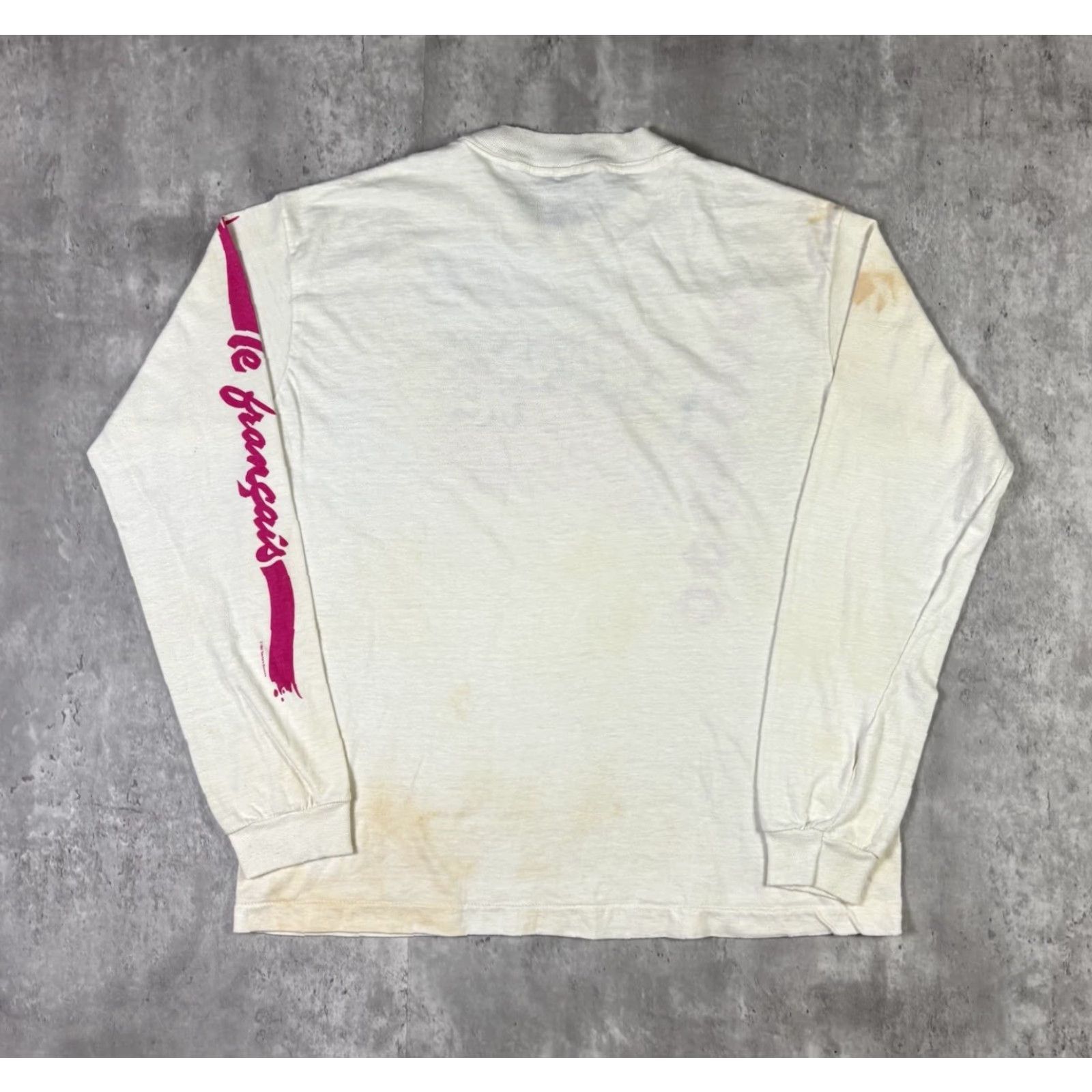 Vintage VINTAGE Embrasse Moi T Shirt French Funny Humor White Long Sleeve L Women 90s Barbie Screen Stars Designers? Size L / US 10 / IT 46 - 2 Thumbnail