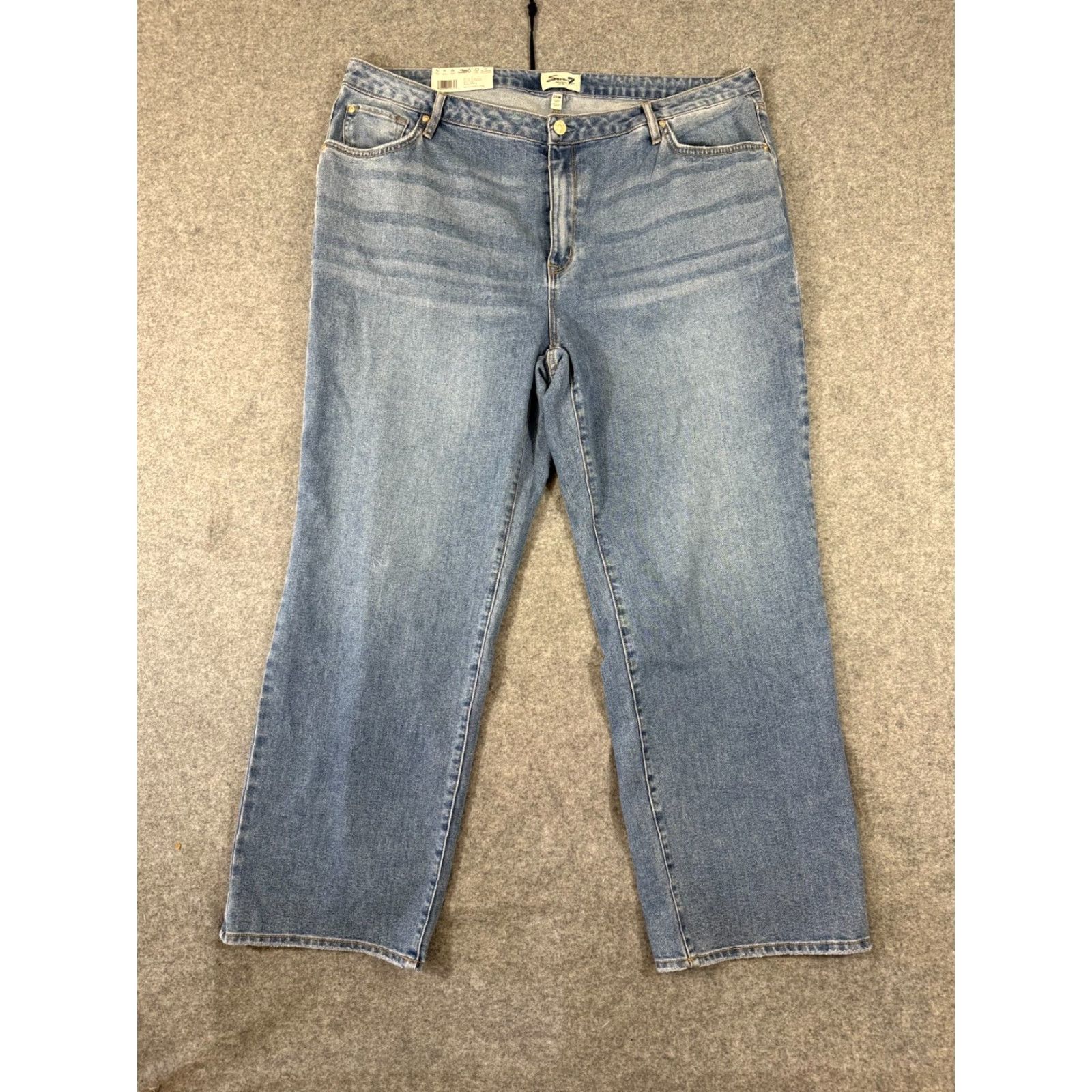 Vintage Seven7 Jeans Womens 20W Loose Straight High Rise Blue Denim Stretch NWT 90s City Classic Size 42" / US 20 - 3 Thumbnail
