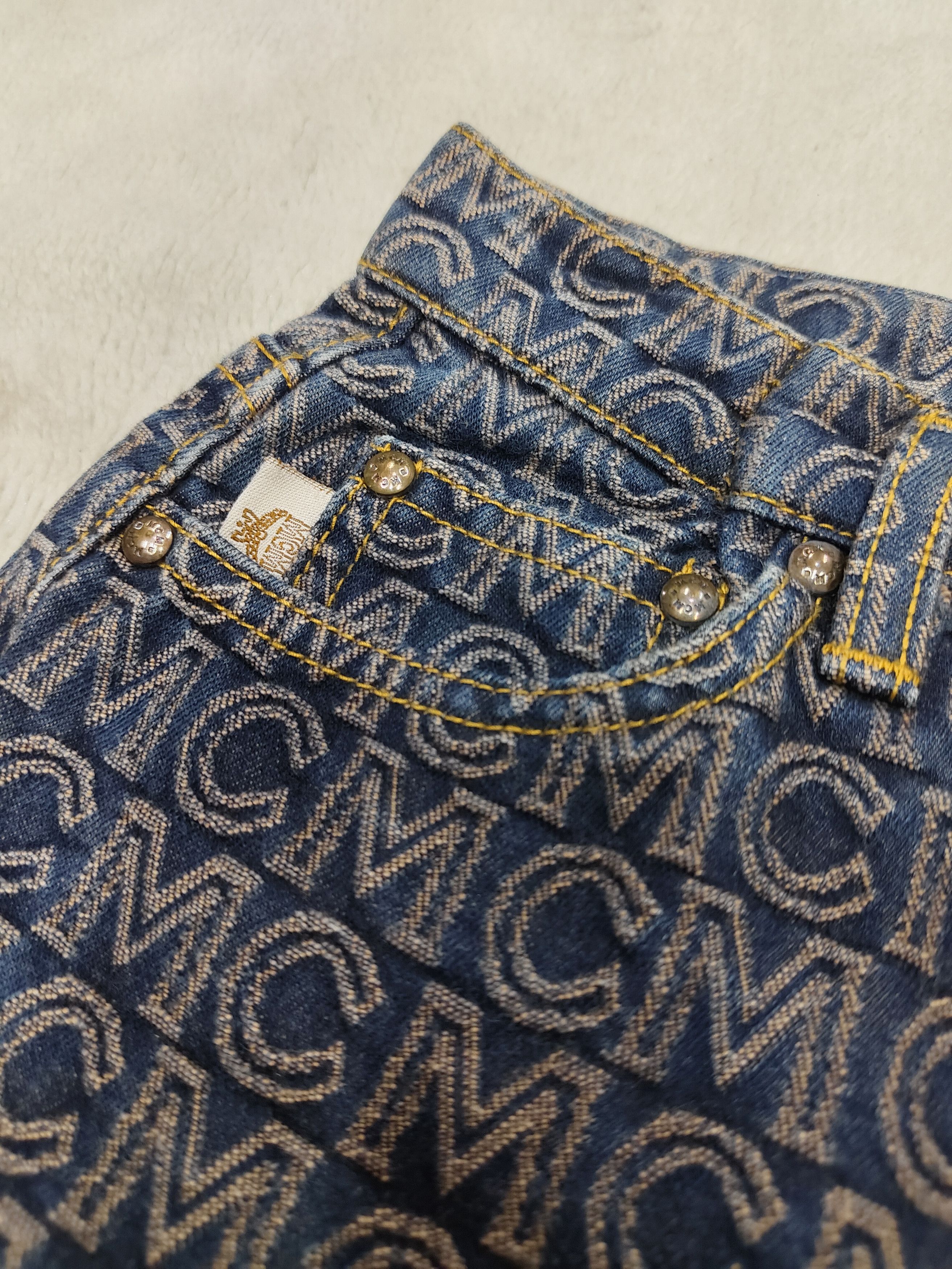 MCM 🔥Vtg MCM Legere Monogram Denim Short Size 28" / US 6 / IT 42 - 3 Thumbnail