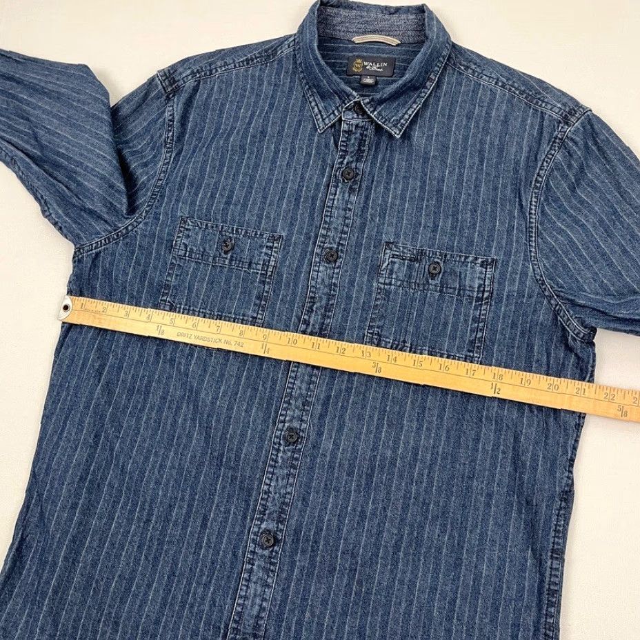 Vintage VINTAGE Wallin & Bros Shirt Mens L Blue Pinstripe Train Railroad Conductor Button Up Size US L / EU 52-54 / 3 - 4 Thumbnail