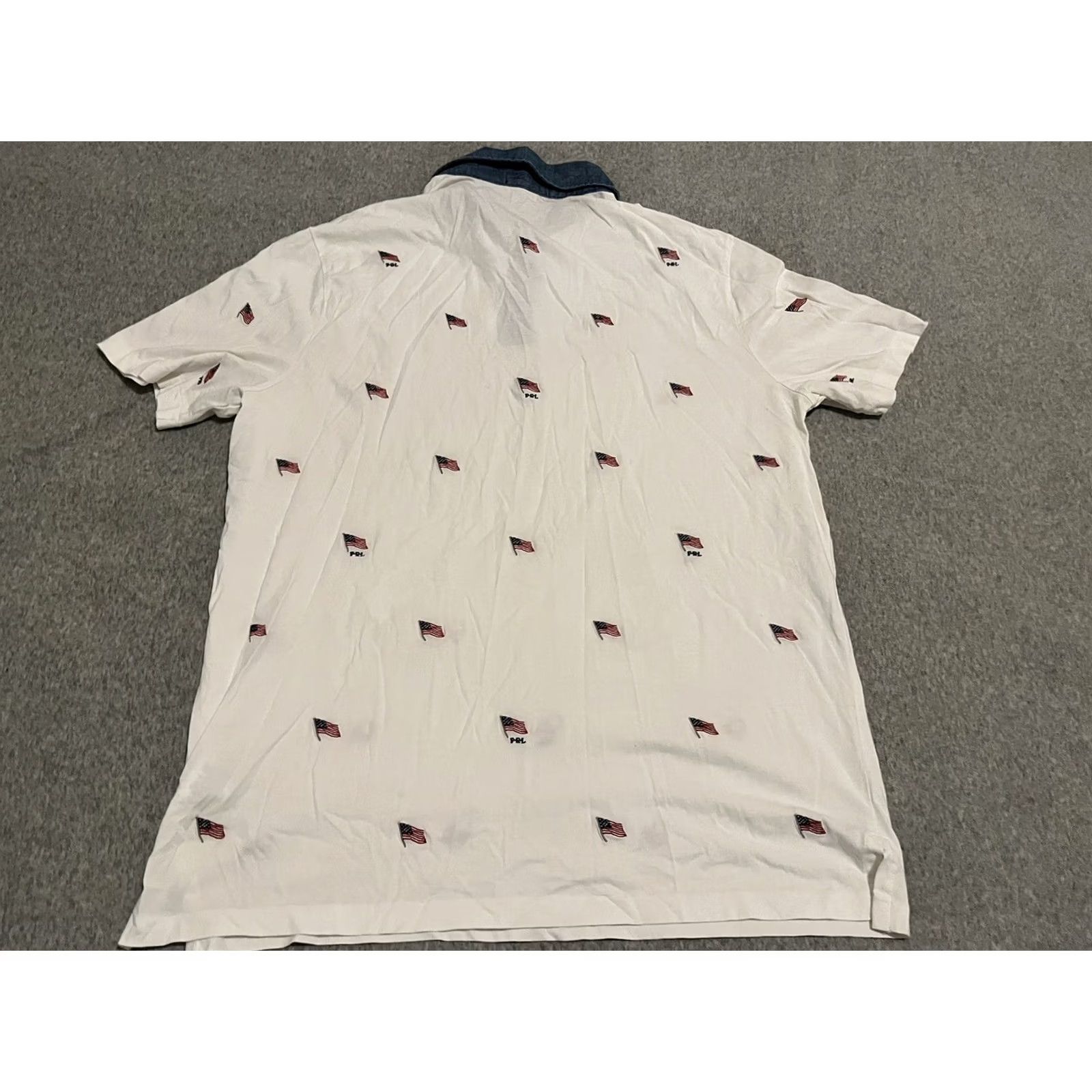 Polo Ralph Lauren Polo Ralph Lauren Polo Shirt White Embroidered USA Flags Classic Fit Mens Large Shirt Size US L / EU 52-54 / 3 - 5 Thumbnail