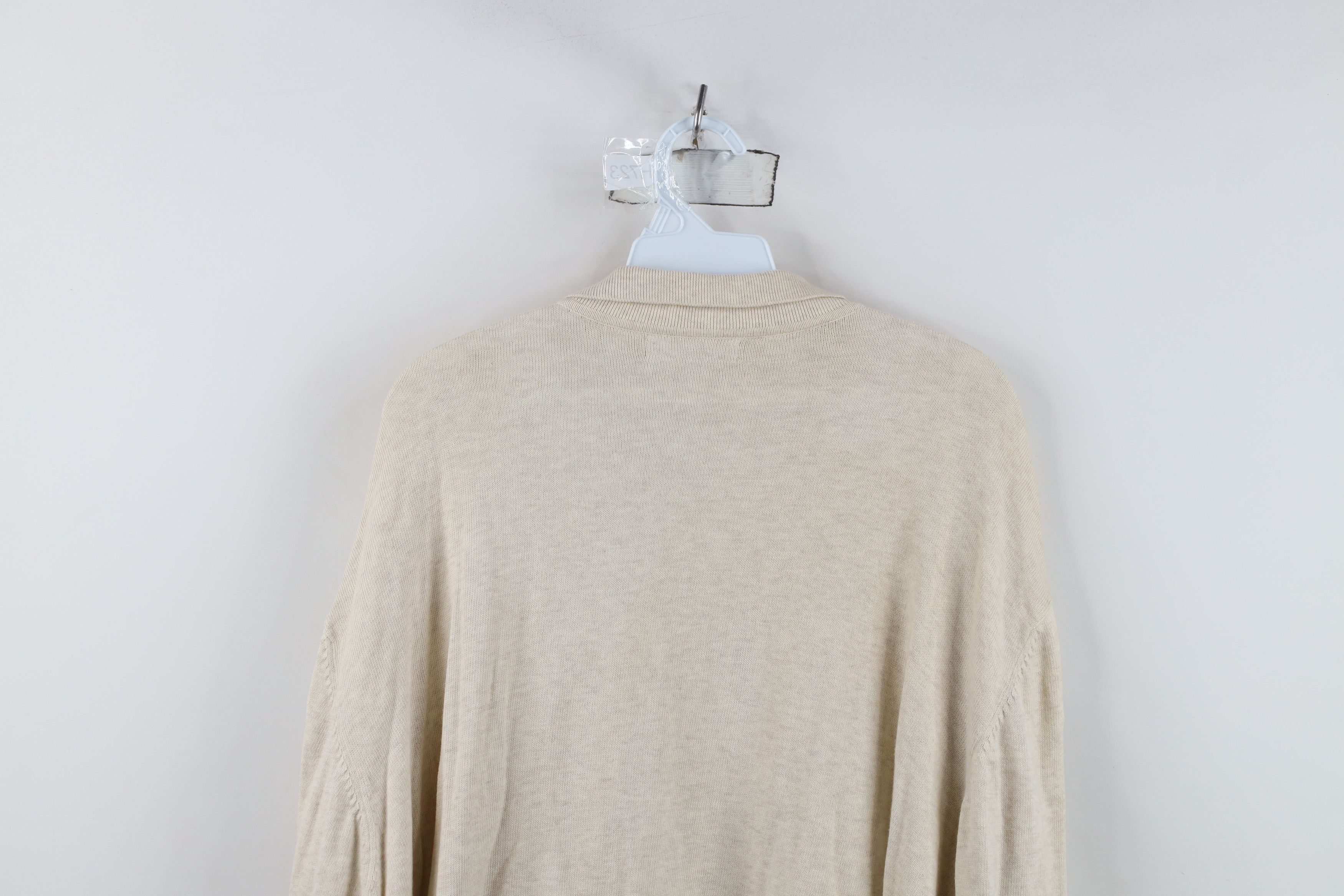 Vintage Vintage 90s Streetwear Cable Knit Long Sleeve Polo Beige Size US XXL / EU 58 / 5 - 11 Thumbnail