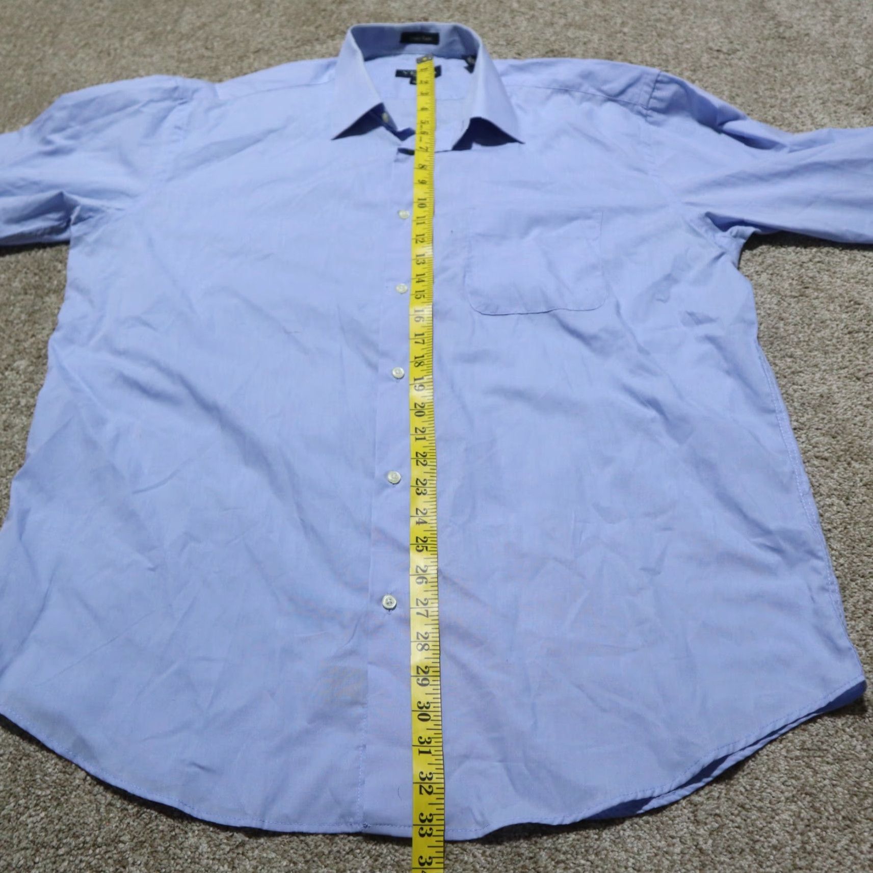 Versace Versa Dress Shirt Blue Long Sleeve Button Up Easy Care Men's XL 17 34/35 Shirt Dress Shirt Blue XL Mens Easy Care 17 34/35 Size 34R - 5 Thumbnail