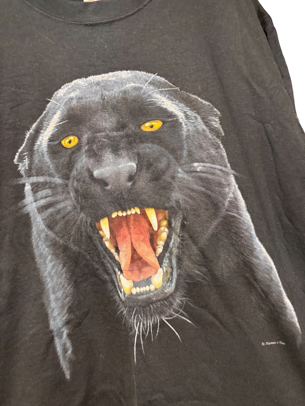 Anvil Vintage 90s Human-I-Tees Black Panther Nature T Shirt Size L Size US L / EU 52-54 / 3 - 2 Thumbnail