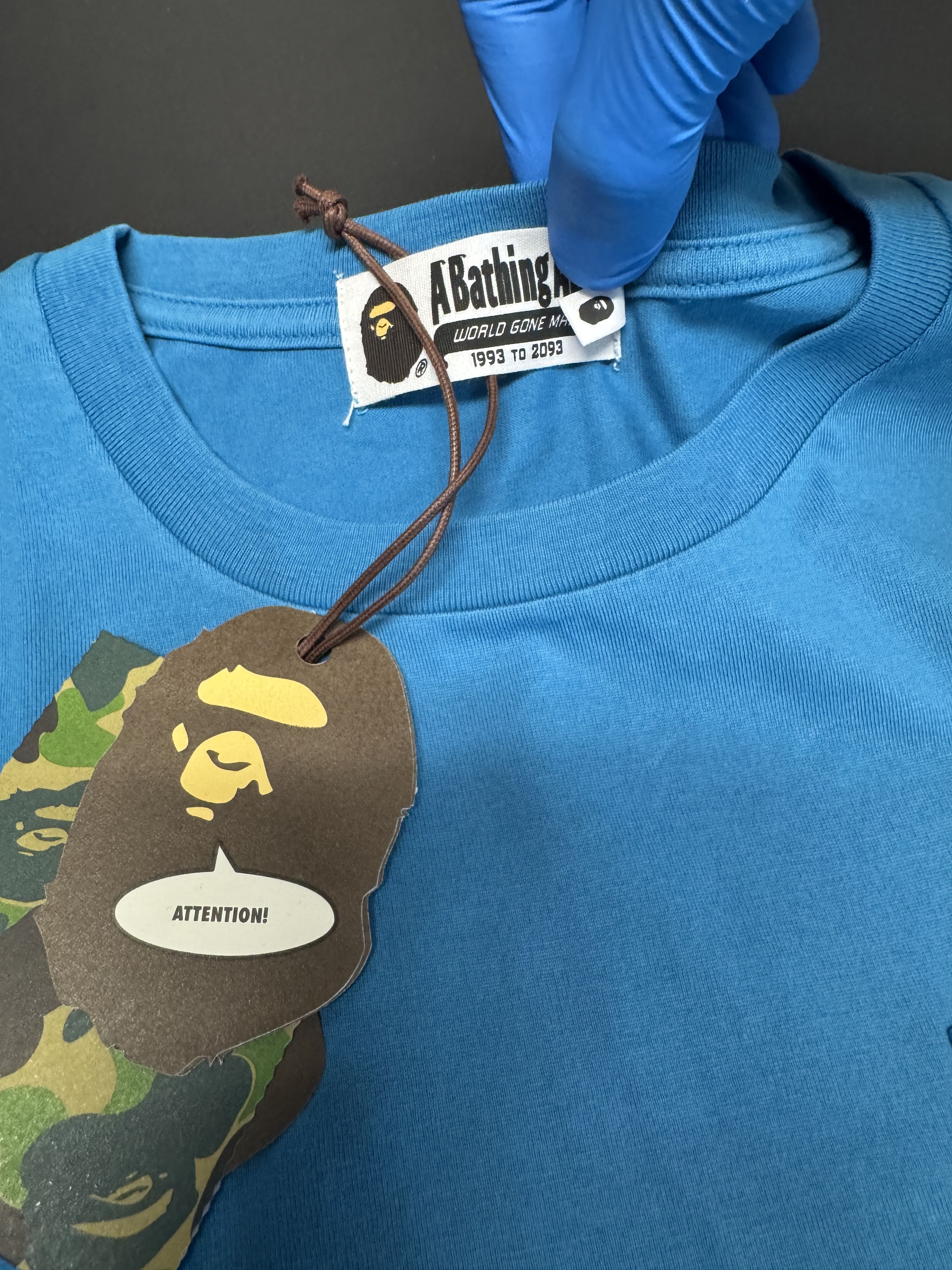 Bape Bape One Point Pocket Overdye Tee (SS20) (Sax) Size US M / EU 48-50 / 2 - 3 Thumbnail