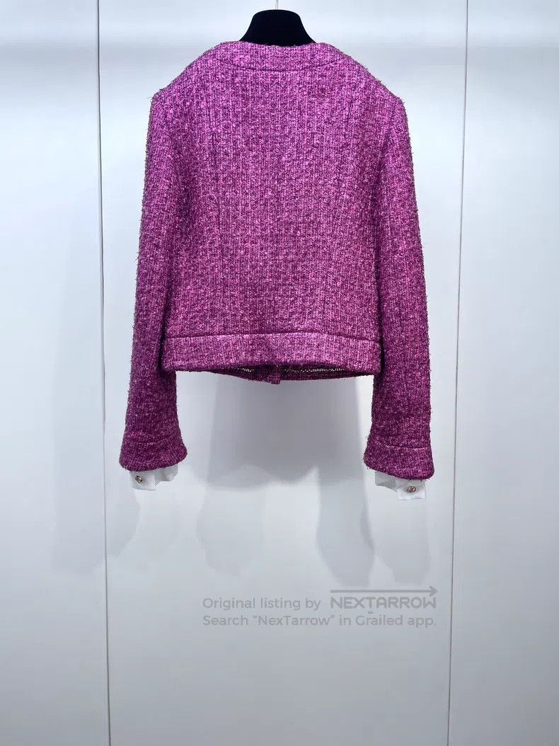 Chanel Chanel 23A shirt sleeve softened tweed knitted coat Size XXS / US 00 / IT 34 - 2 Thumbnail