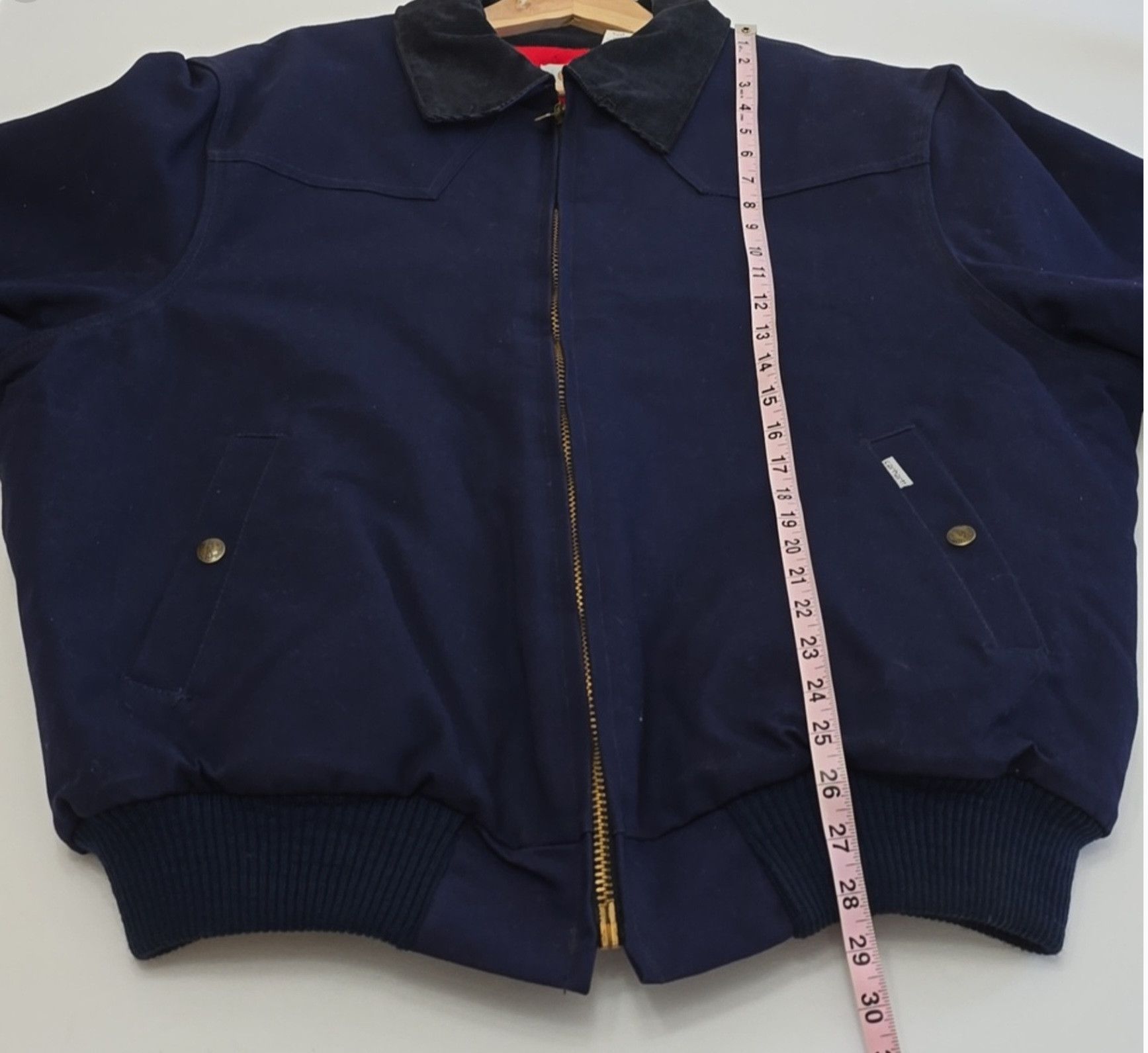 Carhartt Navy Carhartt Santa Fe JQ162 jacket with red lining Size